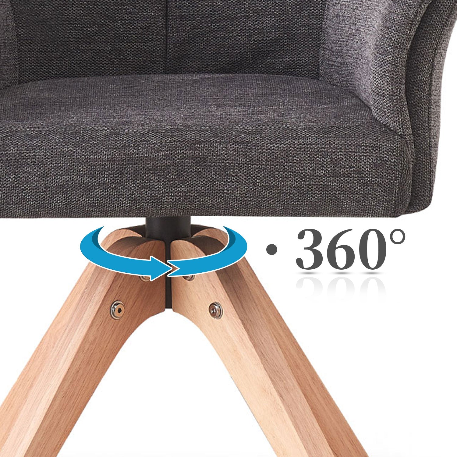 Esszimmerstuhl DAISY – Drehbarer Stuhl mit Armlehne & Holzgestell | B&D home