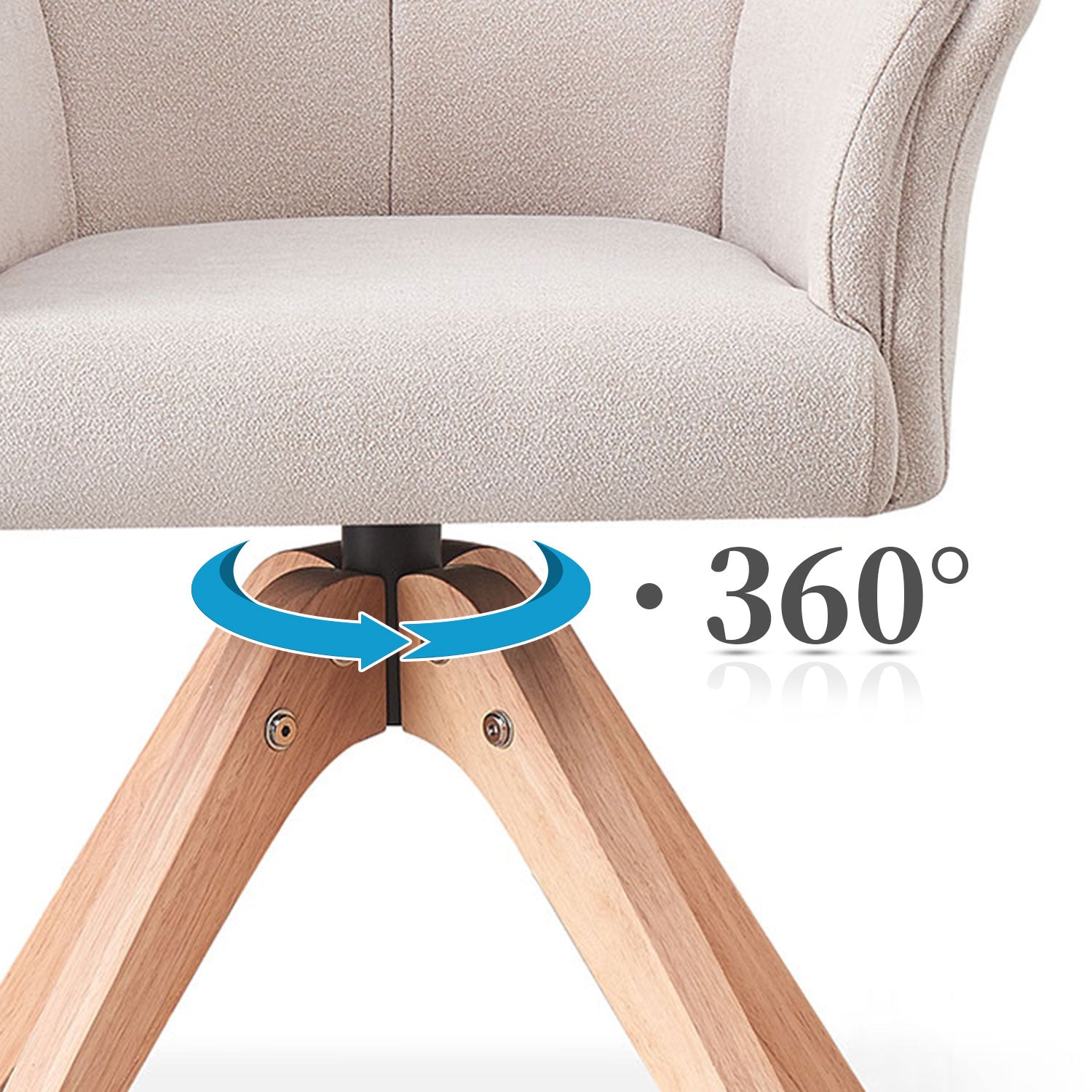 Esszimmerstuhl DAISY – Drehbarer Stuhl mit Armlehne & Holzgestell | B&D home