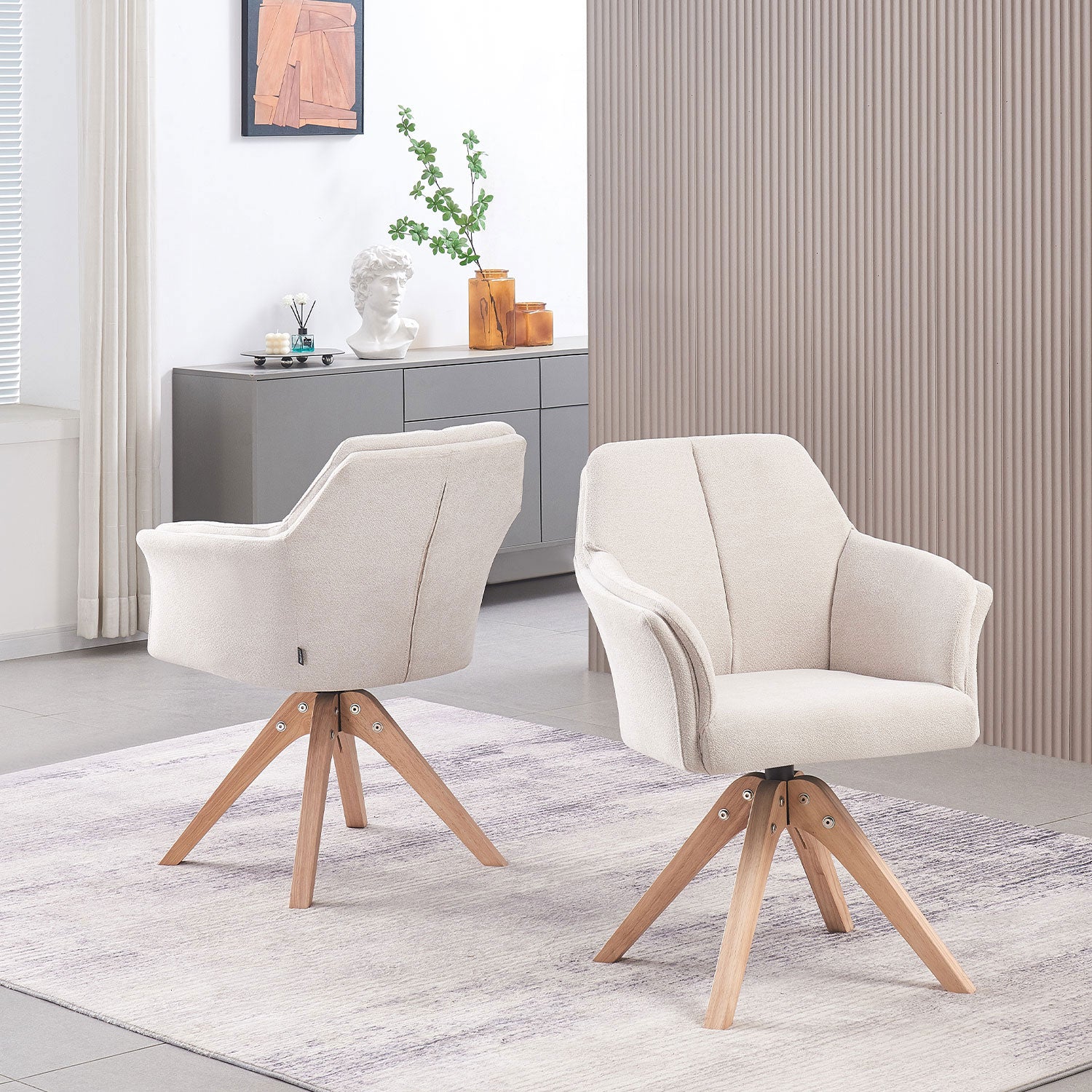 Esszimmerstuhl DAISY – Drehbarer Stuhl mit Armlehne & Holzgestell | B&D home