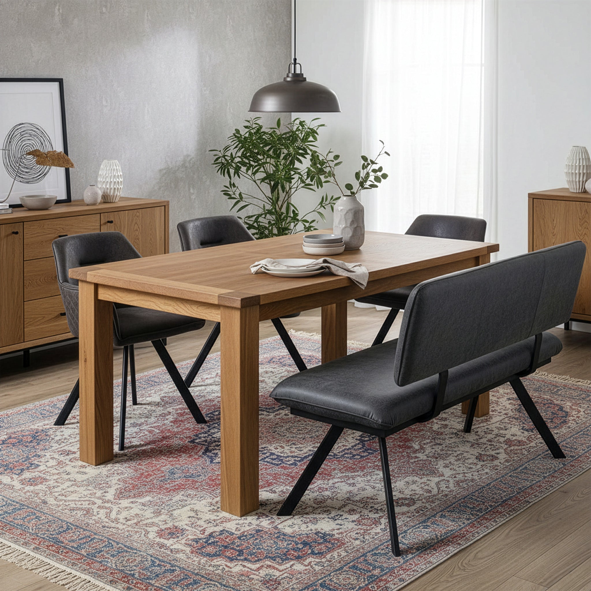 Esszimmerstühle 2er Set CYRUS – mit Armlehne & Stepppolsterung| B&D home