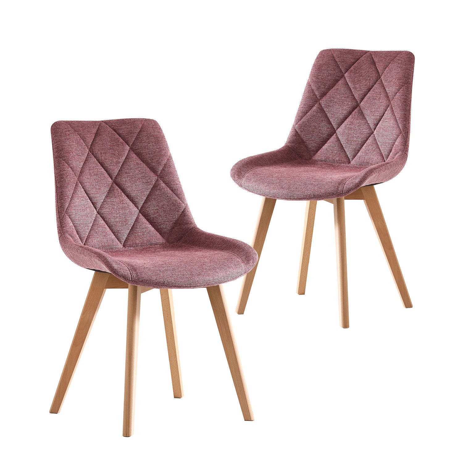Esszimmerstühle 2er Set TANIA – Polsterstuhl mit Steppung & Holzbeinen | B&D home