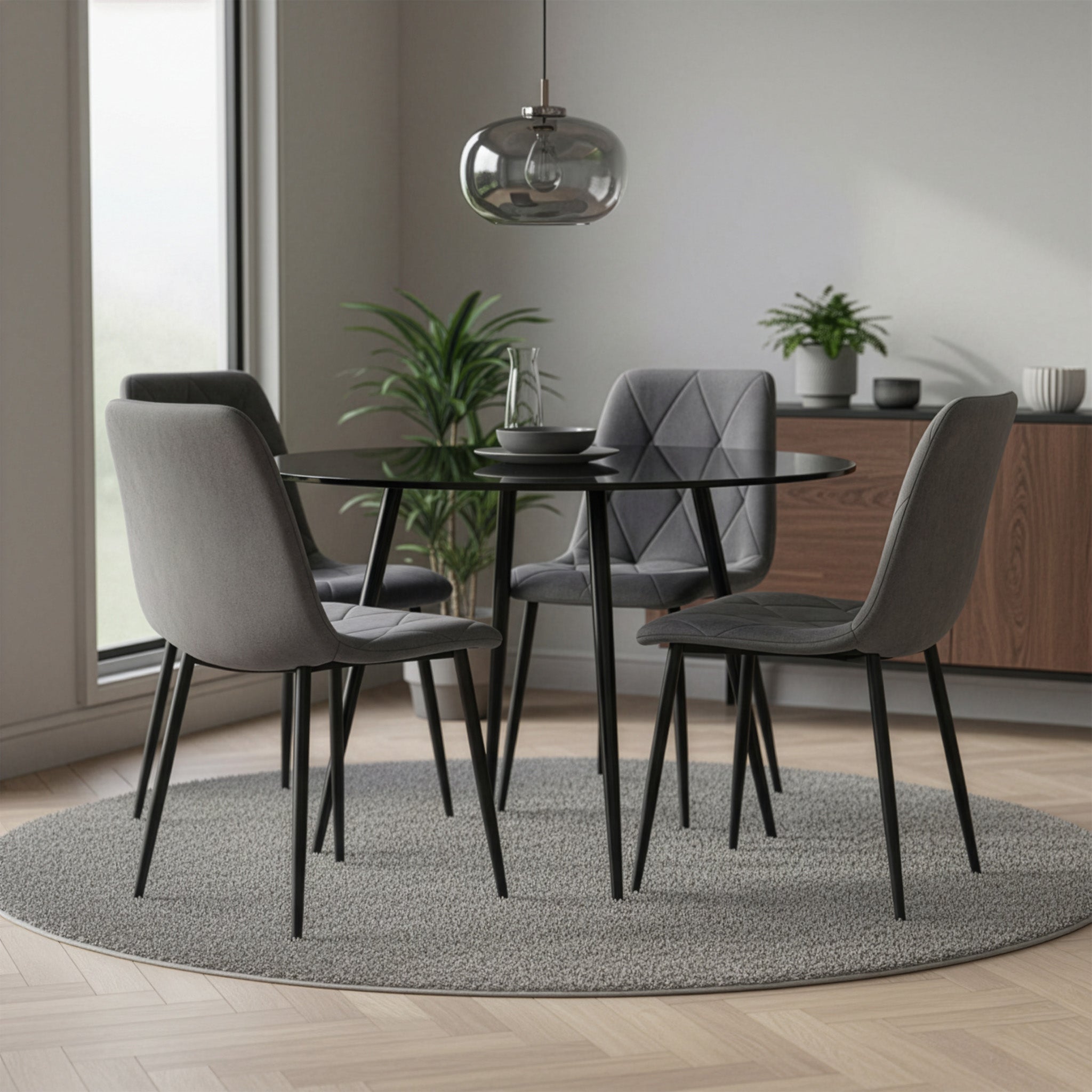 Esszimmerstühle 2er Set /4er Set VICKA – Polsterstuhl mit Steppung & Metallgestell | B&D home