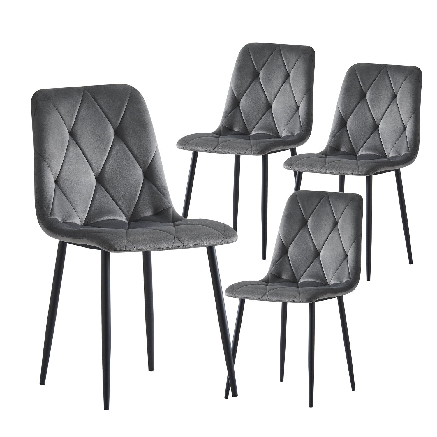 Esszimmerstühle 2er Set /4er Set VICKA – Polsterstuhl mit Steppung & Metallgestell | B&D home