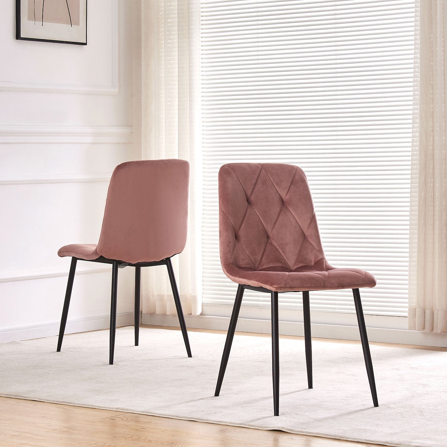 Esszimmerstühle 2er Set /4er Set VICKA – Polsterstuhl mit Steppung & Metallgestell | B&D home