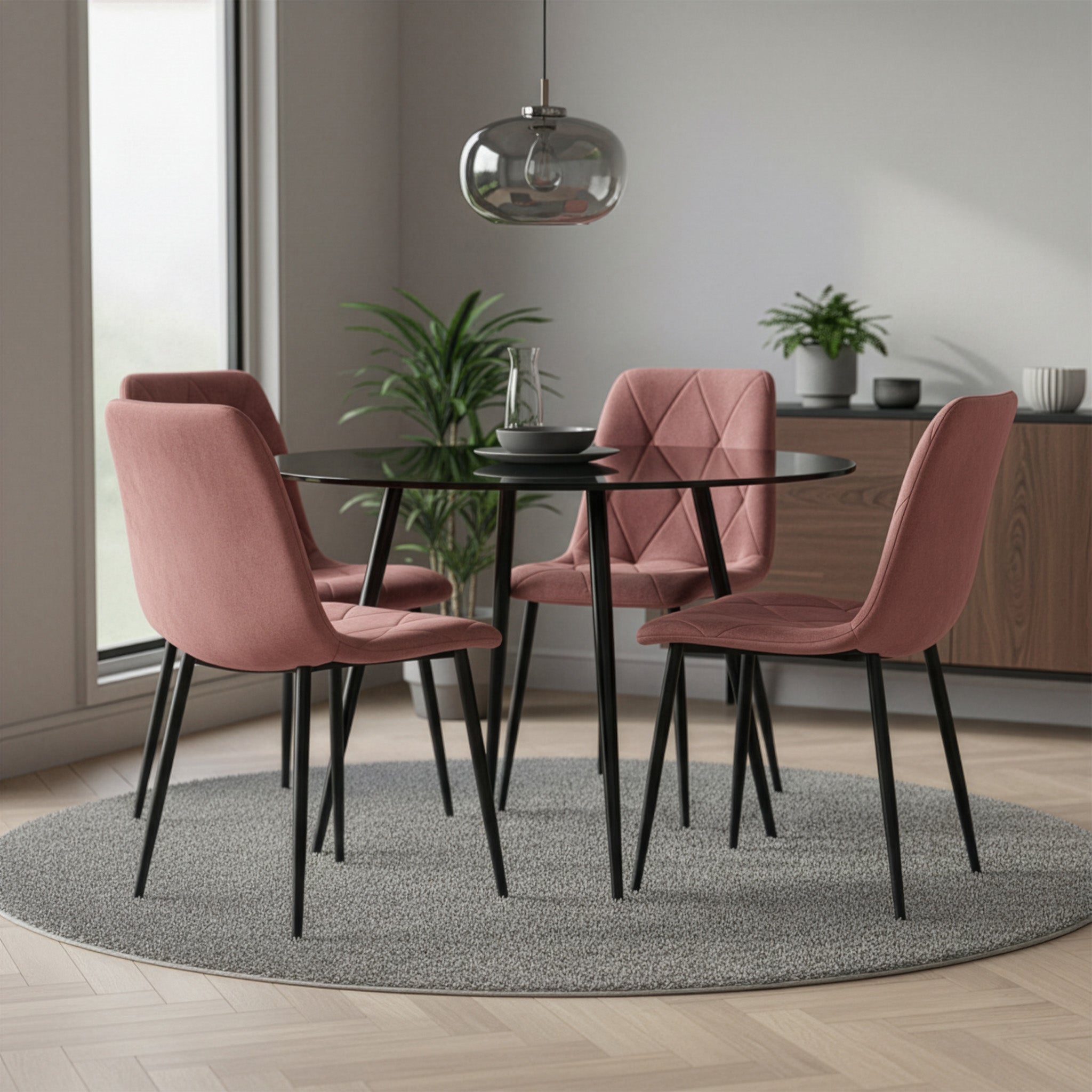 Esszimmerstühle 2er Set /4er Set VICKA – Polsterstuhl mit Steppung & Metallgestell | B&D home