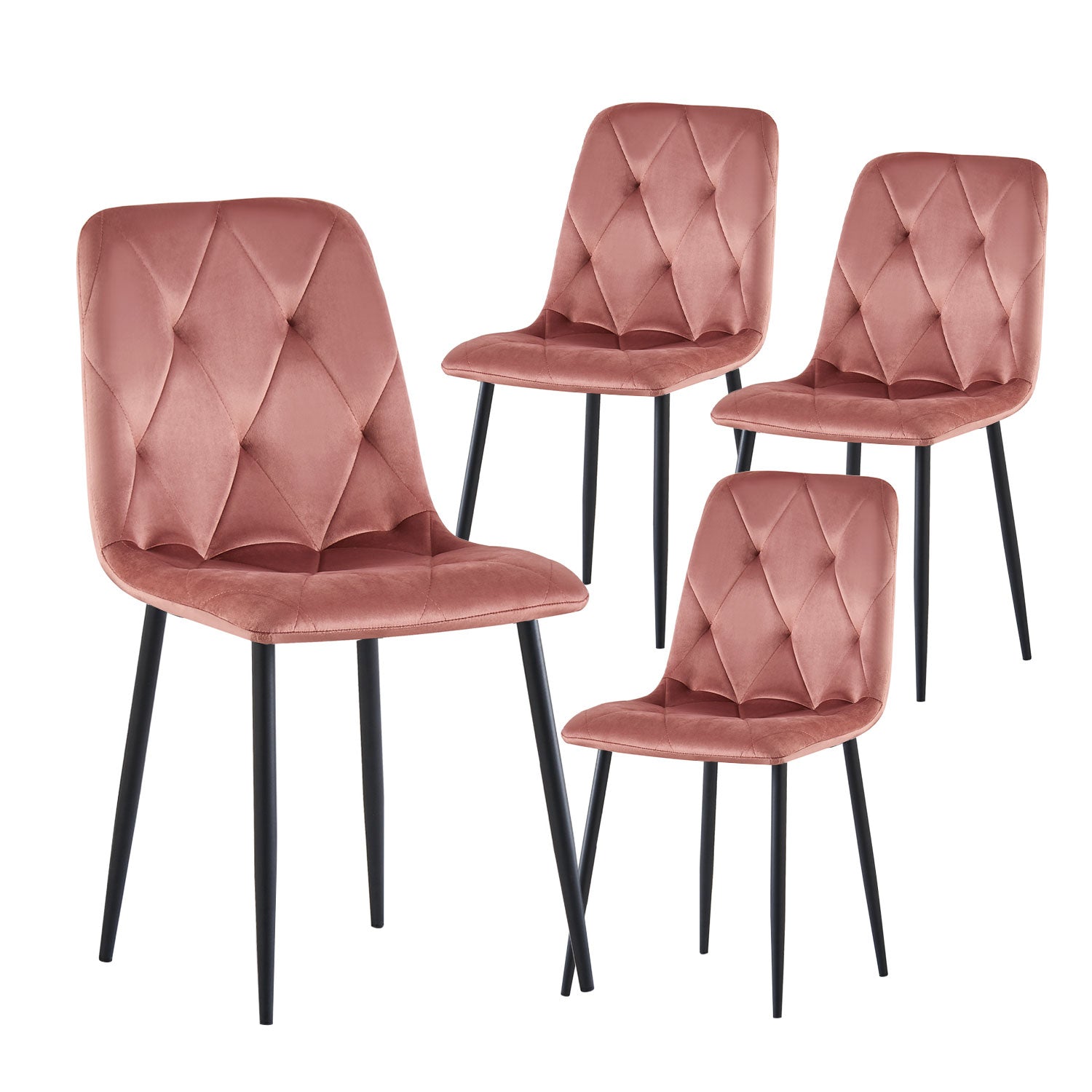 Esszimmerstühle 2er Set /4er Set VICKA – Polsterstuhl mit Steppung & Metallgestell | B&D home