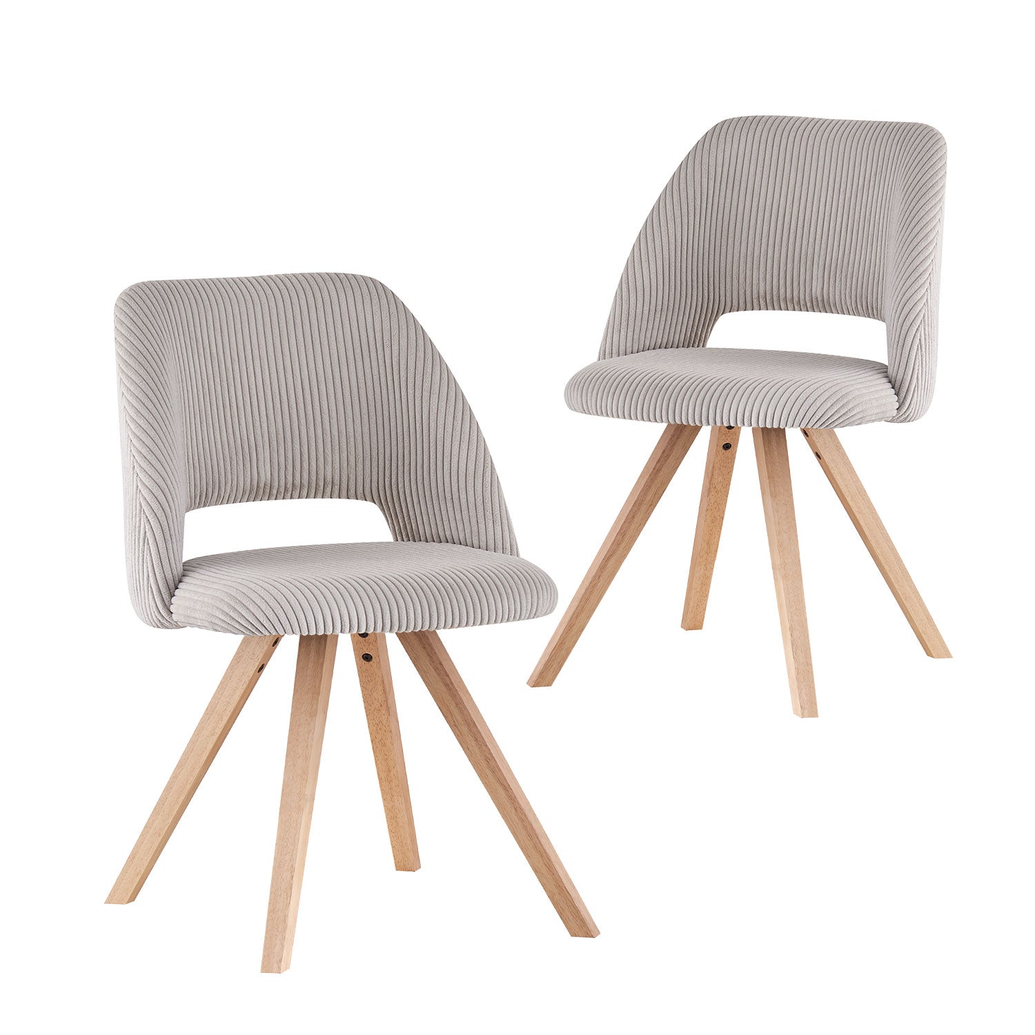 Esszimmerstühle 2er Set VICKY – Polsterstuhl aus Cordstoff mit Metallgestell | B&D home