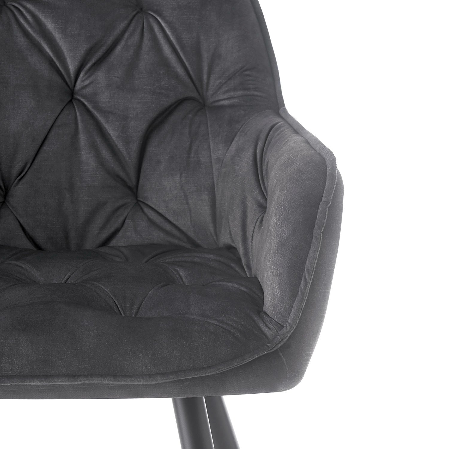 Drehstuhl DIETER 2er Set – Drehbarer Polsterstuhl mit Knopfsteppung & Metallgestell | B&D home
