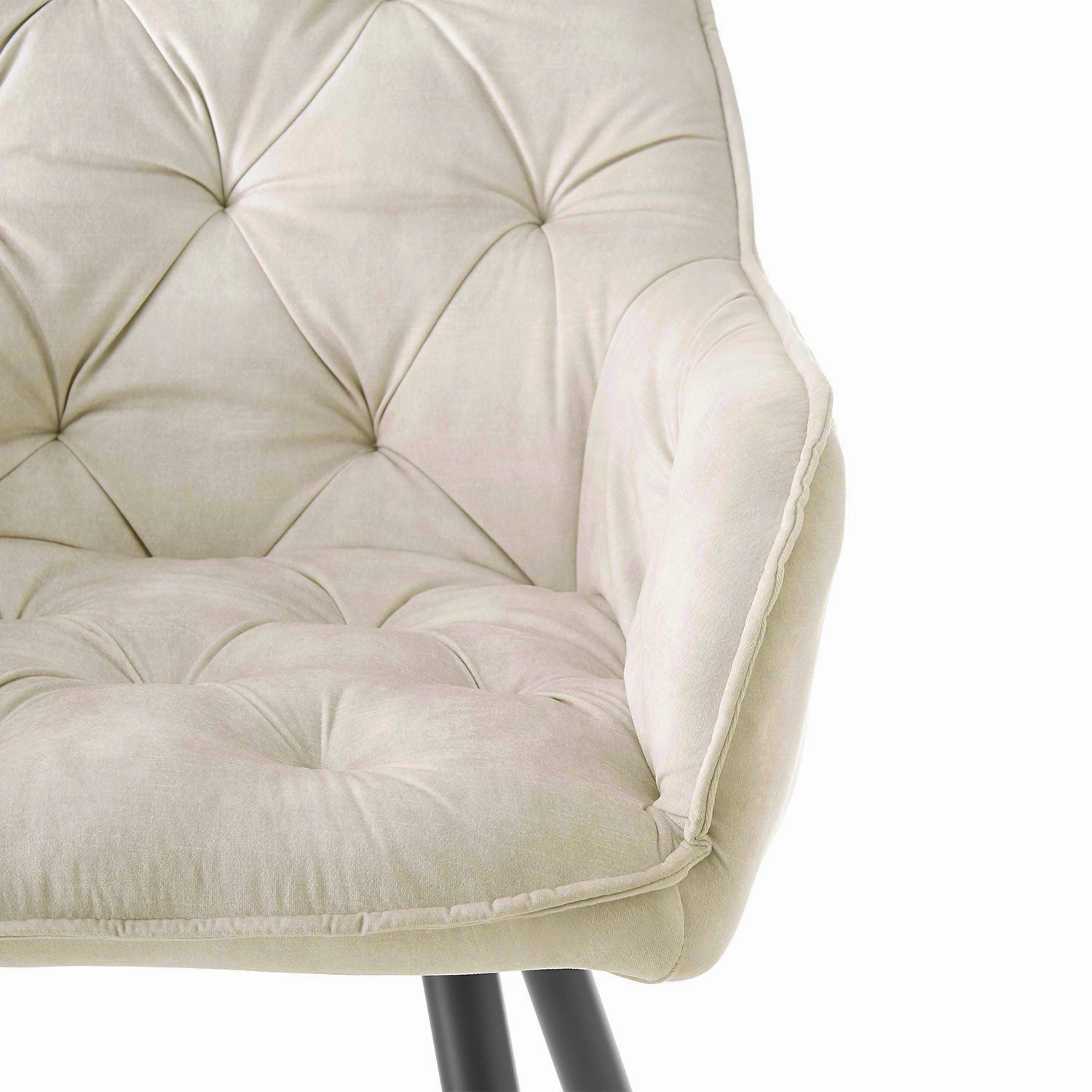 Drehstuhl DIETER 2er Set – Drehbarer Polsterstuhl mit Knopfsteppung & Metallgestell | B&D home