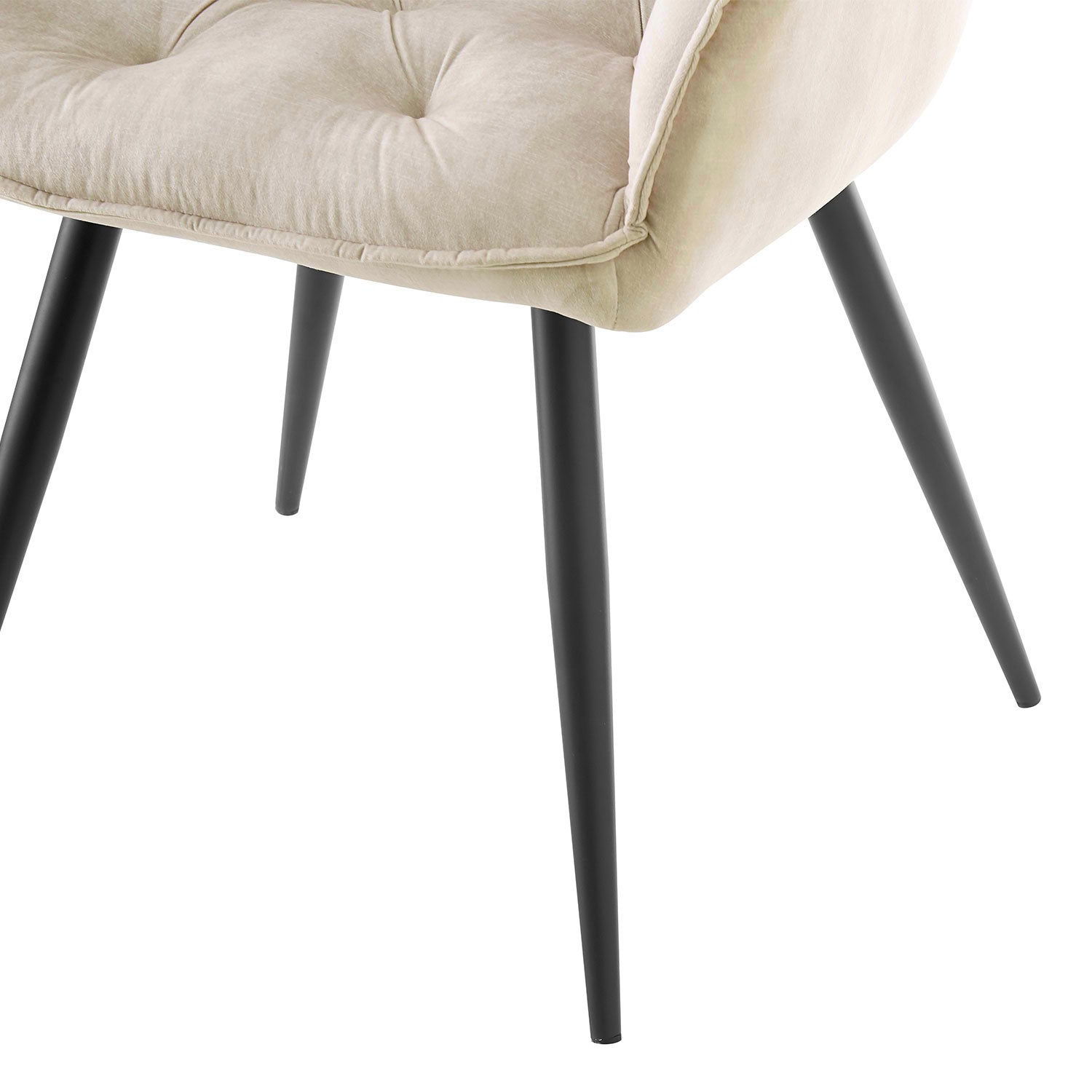 Drehstuhl DIETER 2er Set – Drehbarer Polsterstuhl mit Knopfsteppung & Metallgestell | B&D home