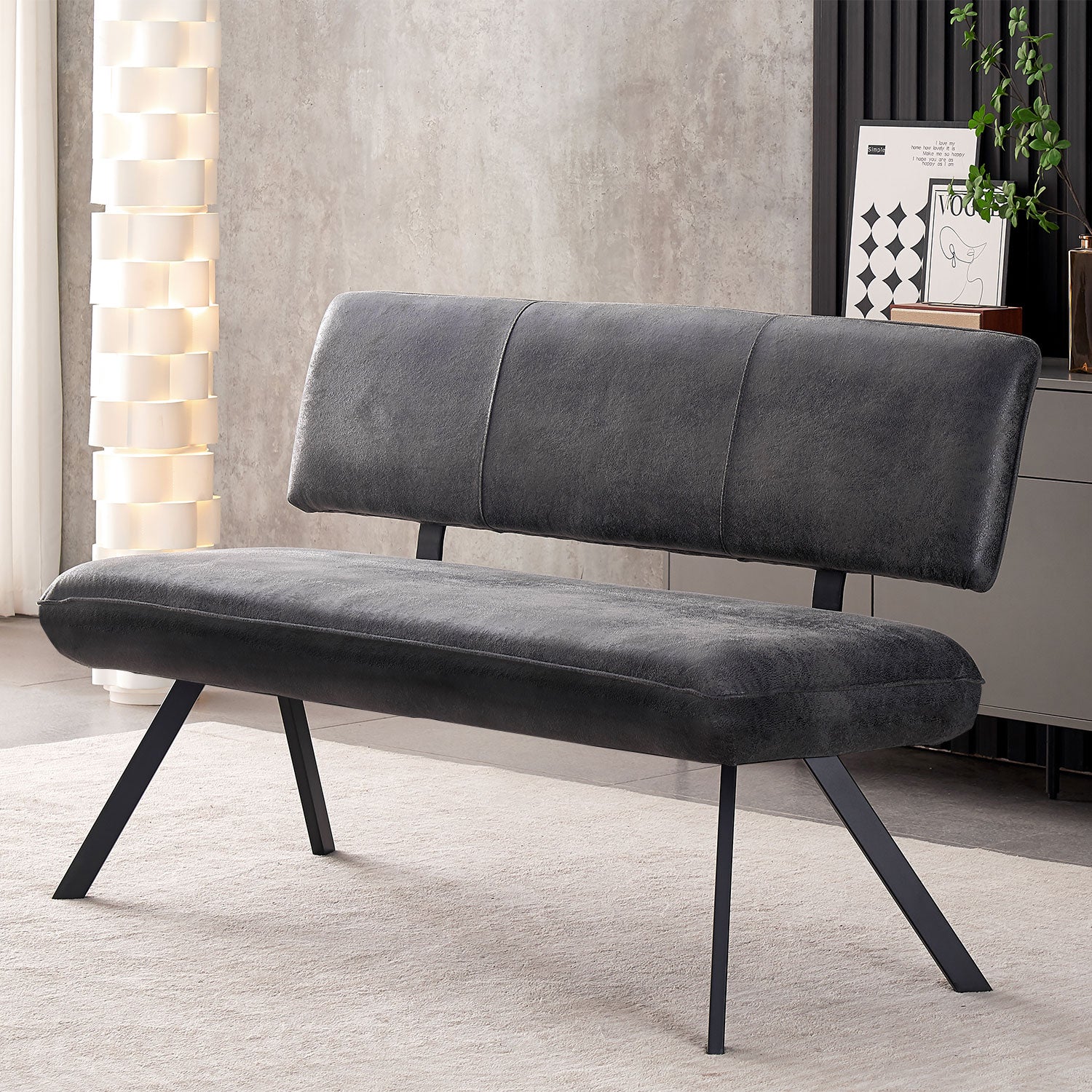 Sitzbank JUNA – Polsterbank mit Rückenlehne & Metallgestell | B&D home