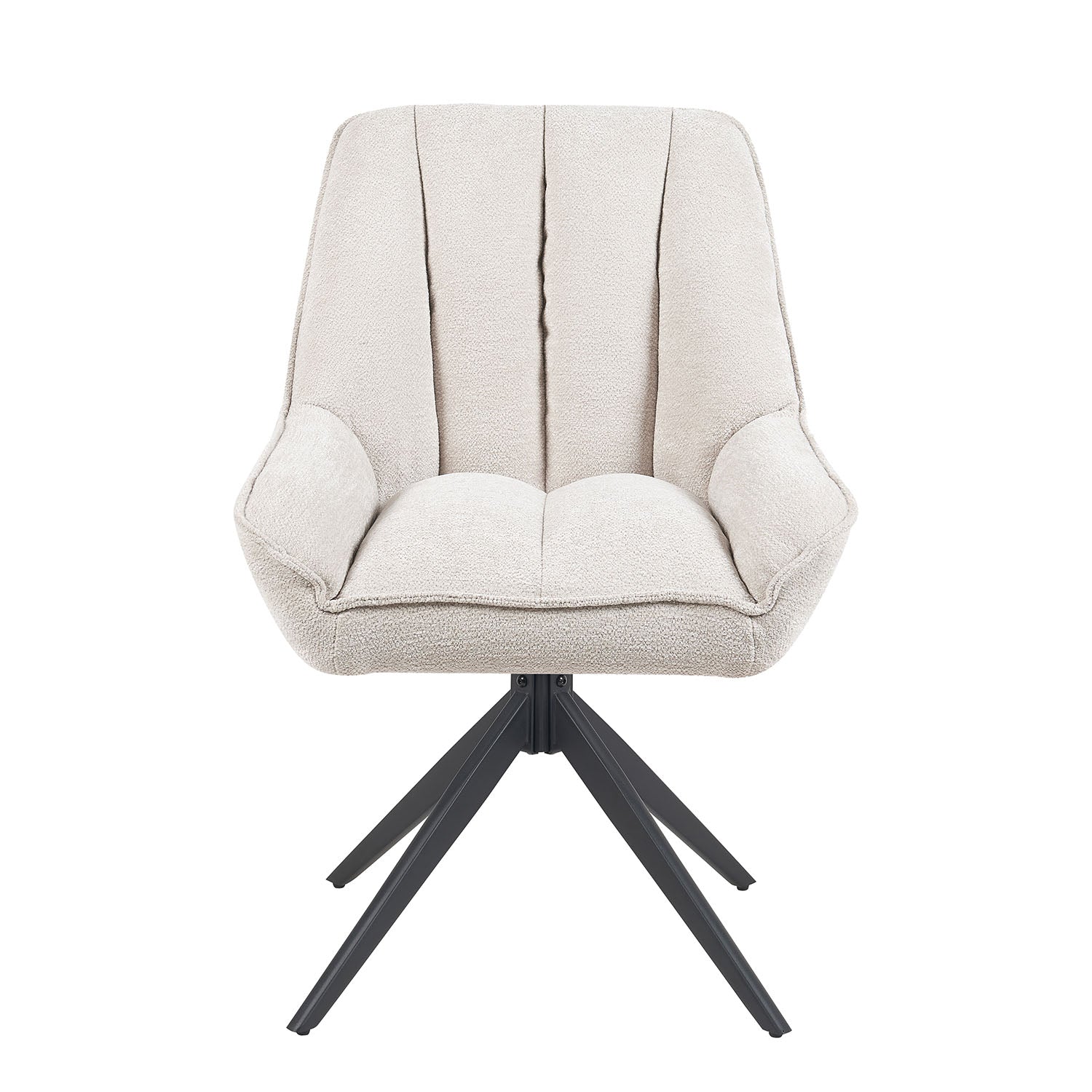 Esszimmerstuhl Mika-Zoe 2er-Set | 360° drehbar | Metall pulverbeschichtet Matt-Schwarz | DUBI Möbel