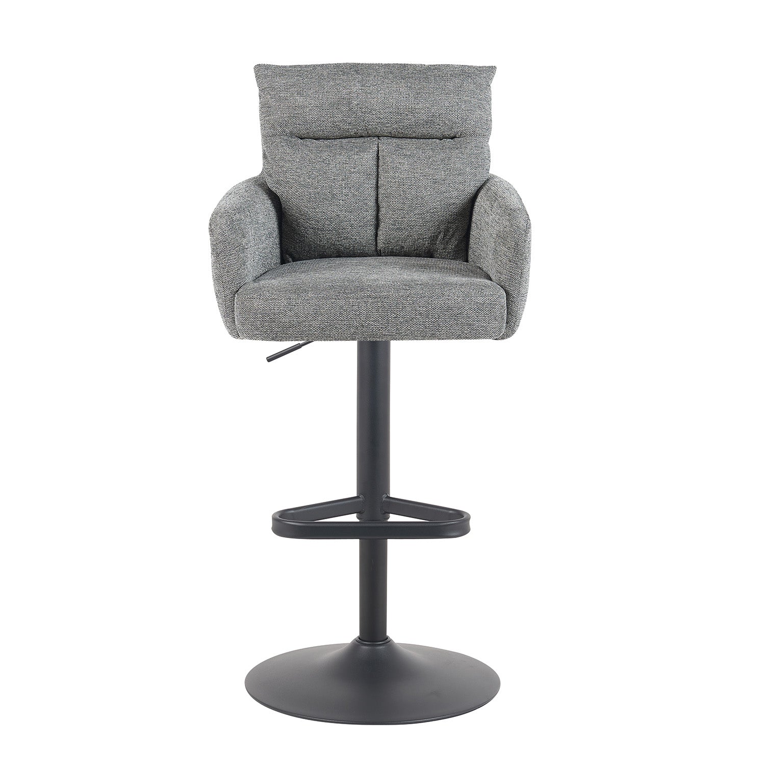 Barhocker Aris 2er-Set | Gestell Matt-Schwarz | drehbar | höhenverstellbar | DUBI Möbel