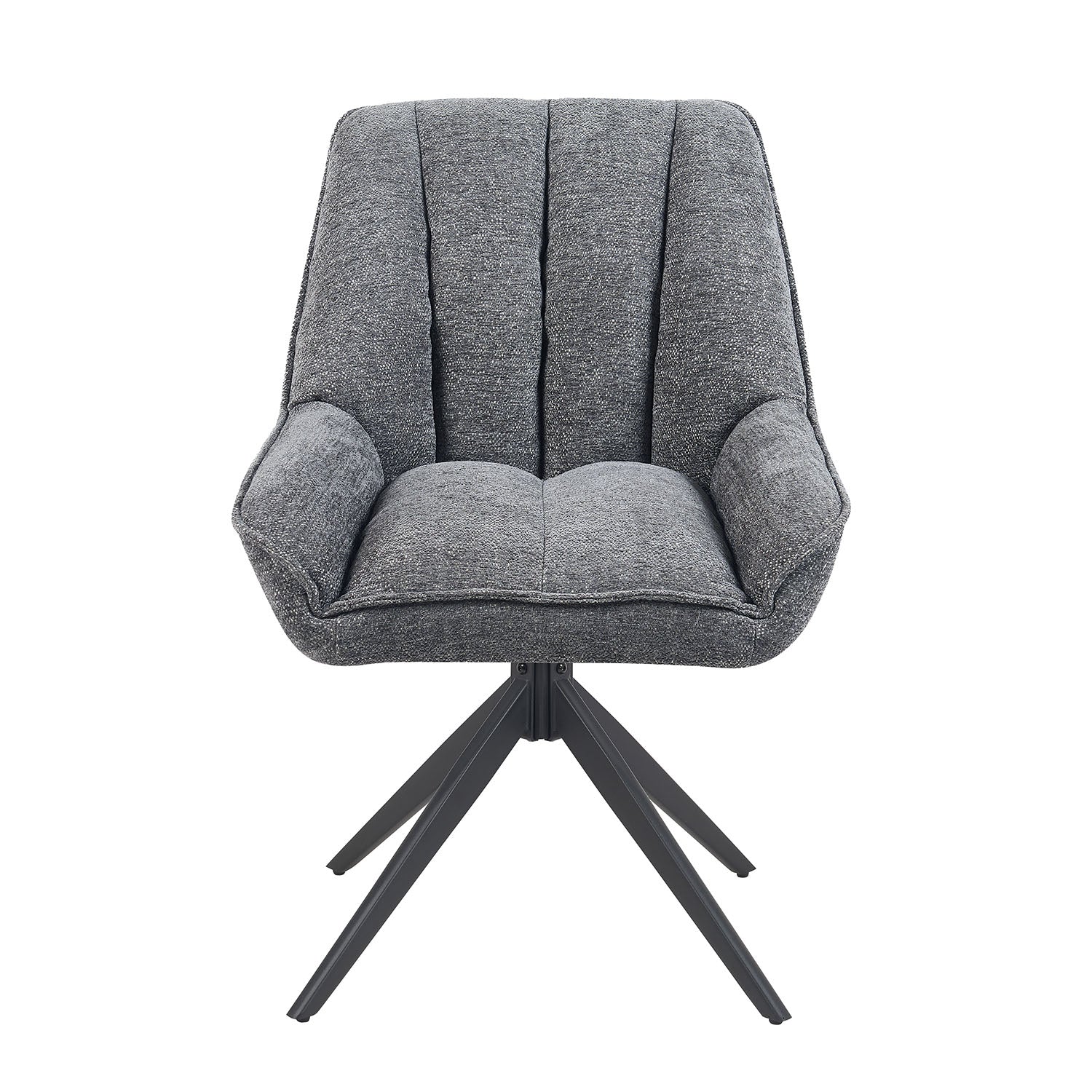 Esszimmerstuhl Mika-Zoe 2er-Set | 360° drehbar | Metall pulverbeschichtet Matt-Schwarz | DUBI Möbel