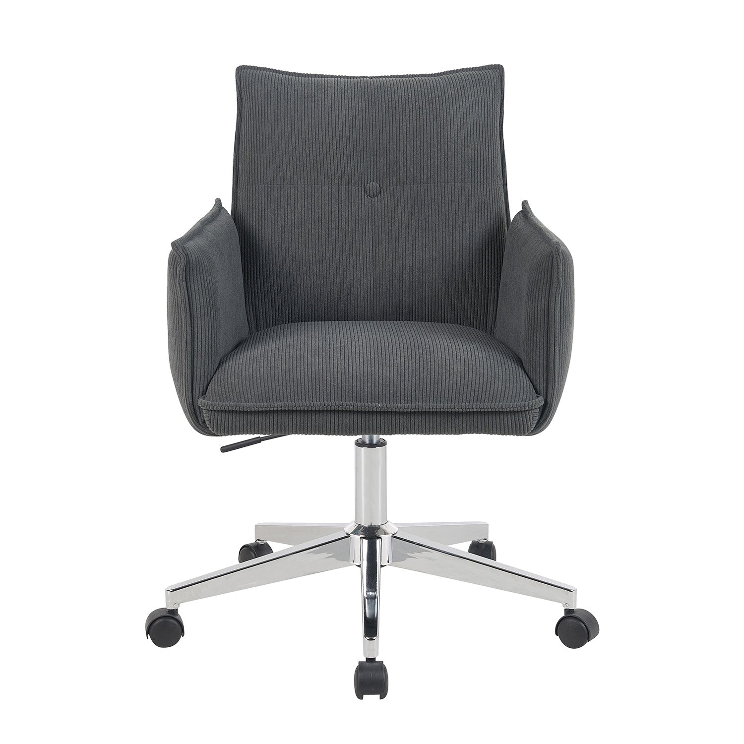 Bürostuhl Mika-Cleo 2er-Set | mit Rollen | 360° drehbar | höhenverstellbar | Chrom | DUBI Möbel
