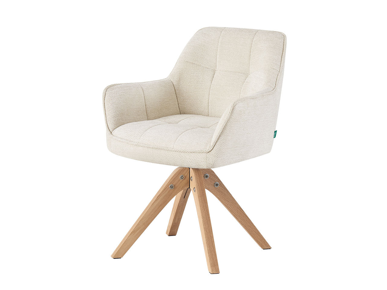 RETOURENRÜCKLÄUFER Esszimmerstuhl Thomas | 360° drehbar | Massivholzgestell | Creme | DUBI Möbel