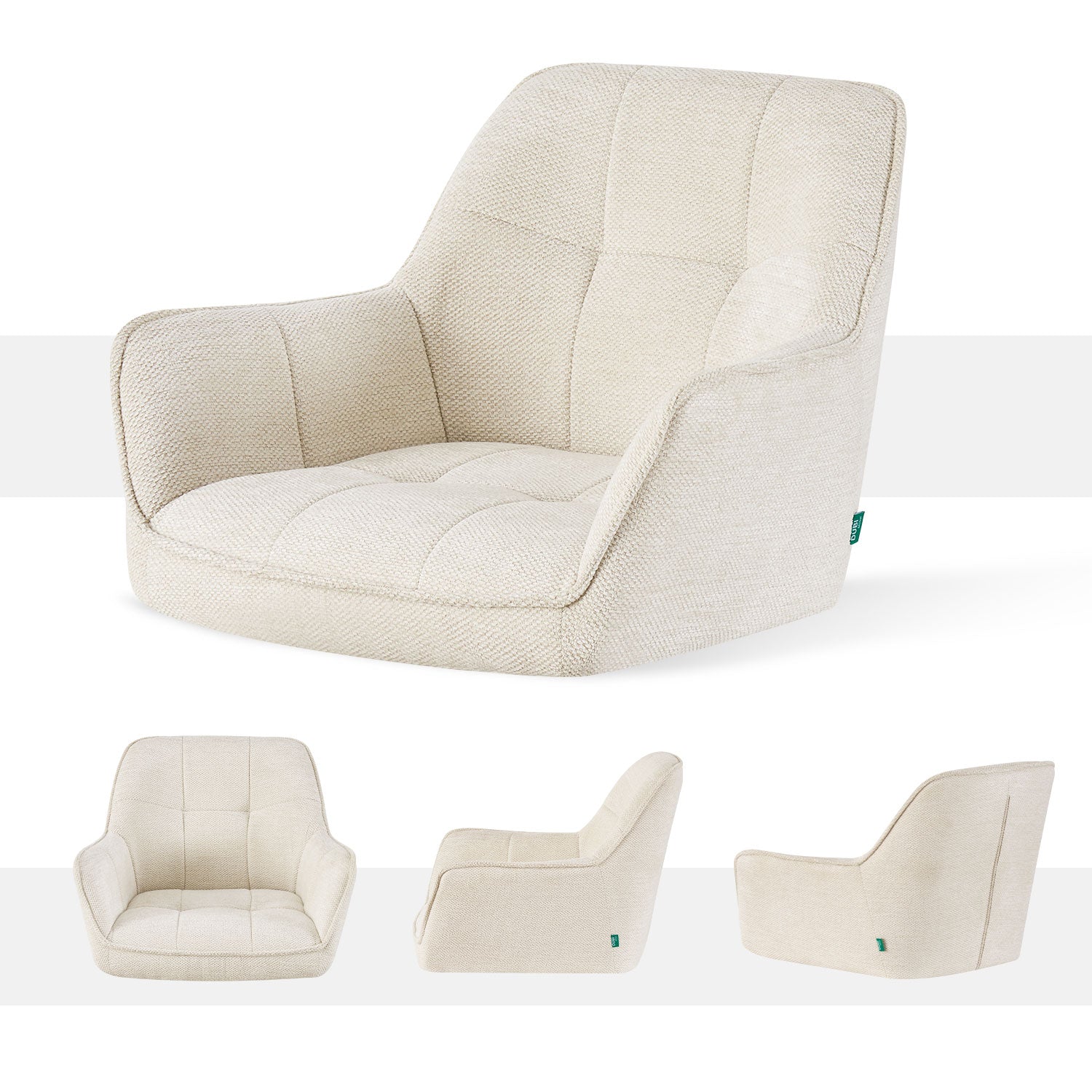 RETOURENRÜCKLÄUFER Esszimmerstuhl Thomas | 360° drehbar mit Rückholfunktion | Creme | DUBI Möbel