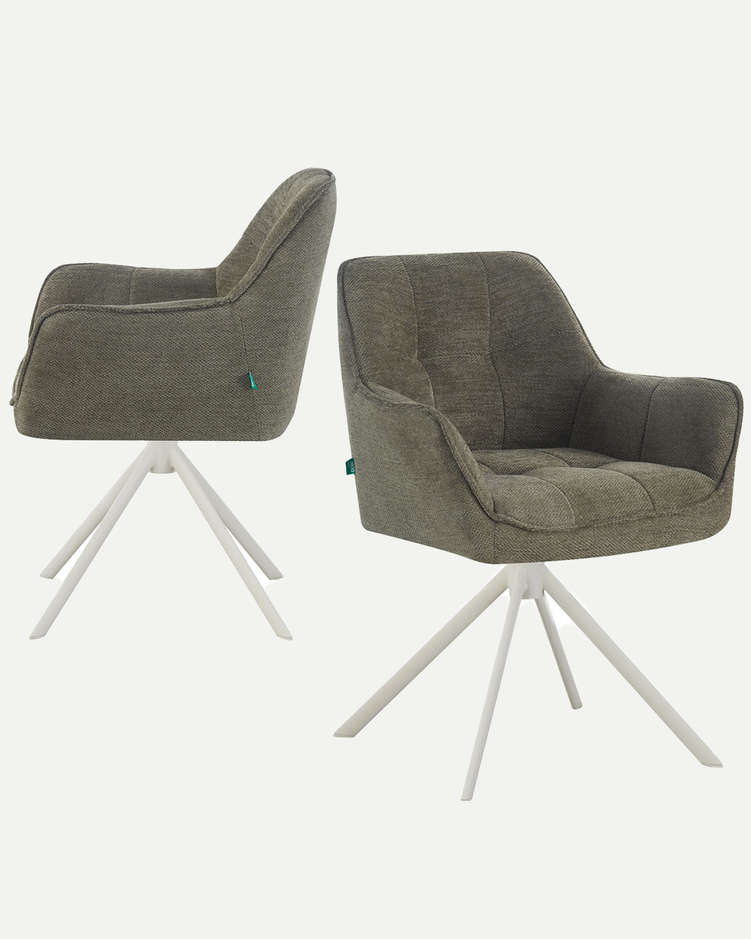 Esszimmerstühle THOMAS-DINA 2er Set | 360° drehbar mit Rückholfunktion | DUBI Möbel