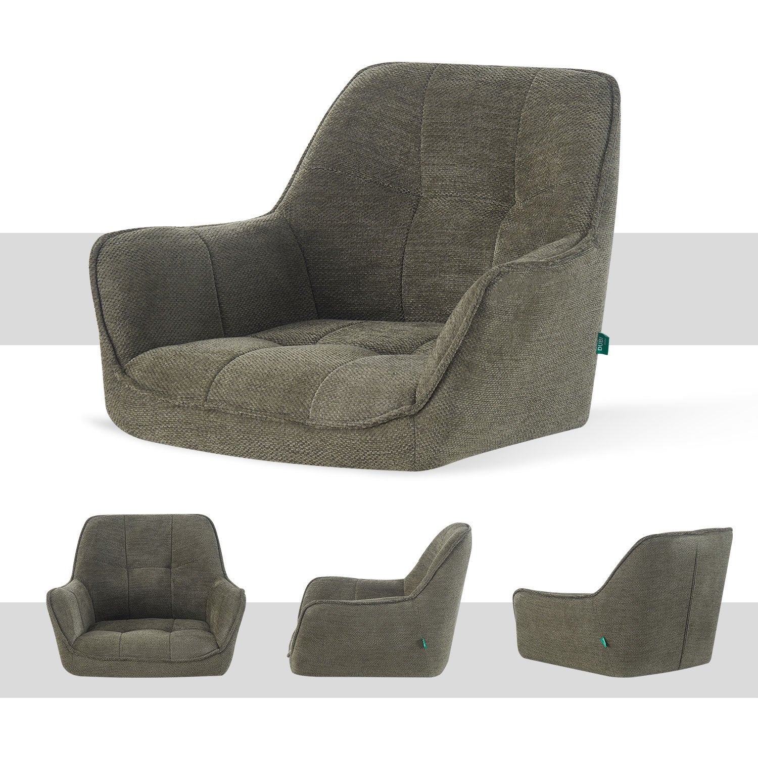 RETOURENRÜCKLÄUFER Esszimmerstuhl Thomas | 180° drehbar mit Rückholfunktion | Grün | DUBI Möbel