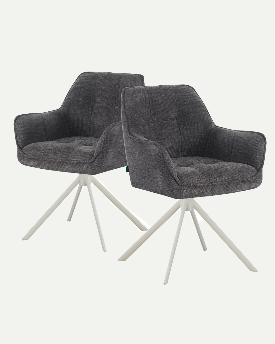 Esszimmerstühle THOMAS-DINA 2er Set | 360° drehbar mit Rückholfunktion | DUBI Möbel