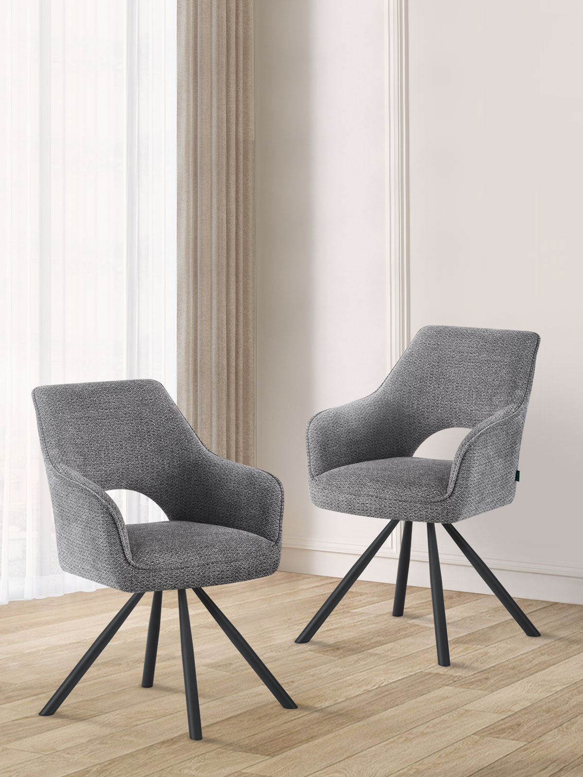Dining chair Retrobliss B01 180° rotatable (set of 2)