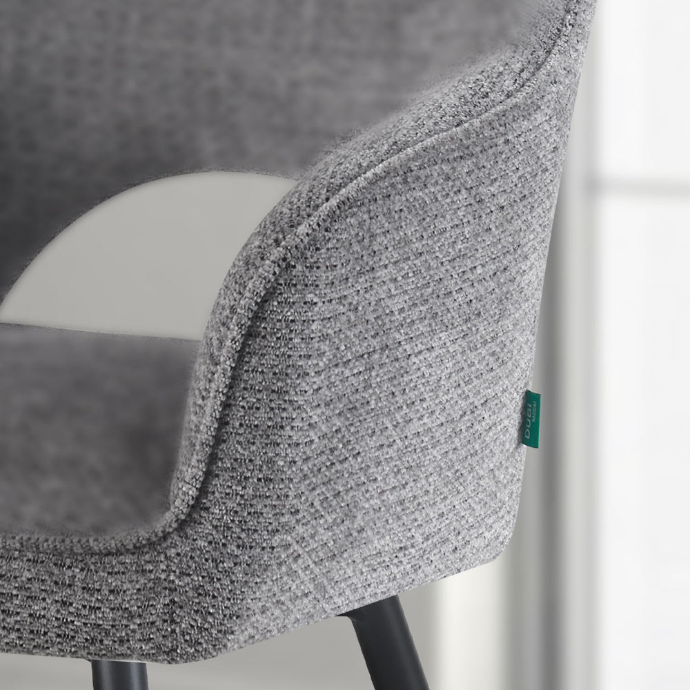 RETOURENRÜCKLÄUFER Esszimmerstuhl Thomas |180° drehbar mit Rückholfunktion | Grau| DUBI Möbel