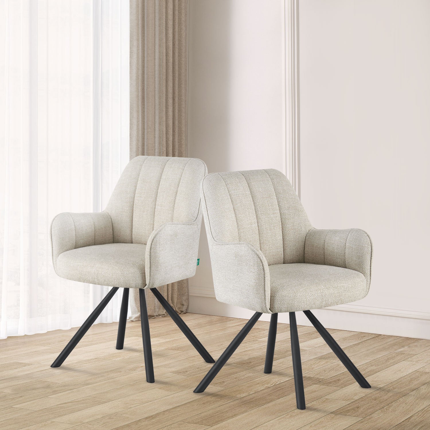 RETOURENRÜCKLÄUFER Esszimmerstuhl Thomas | 180° drehbar mit Rückholfunktion |Creme| DUBI Möbel