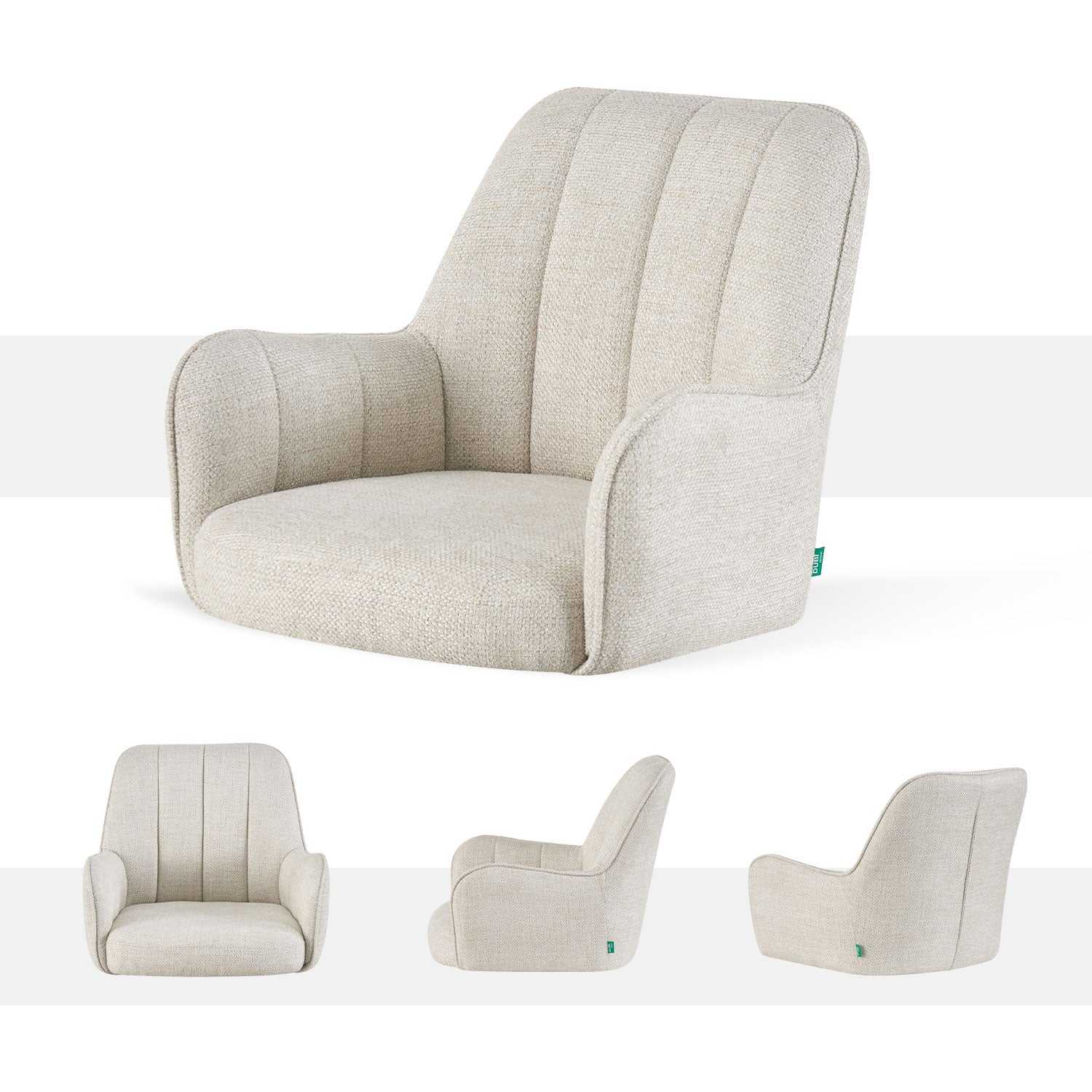 RETOURENRÜCKLÄUFER Esszimmerstuhl Thomas | 360° drehbar mit Rückholfunktion|Creme| DUBI Möbel