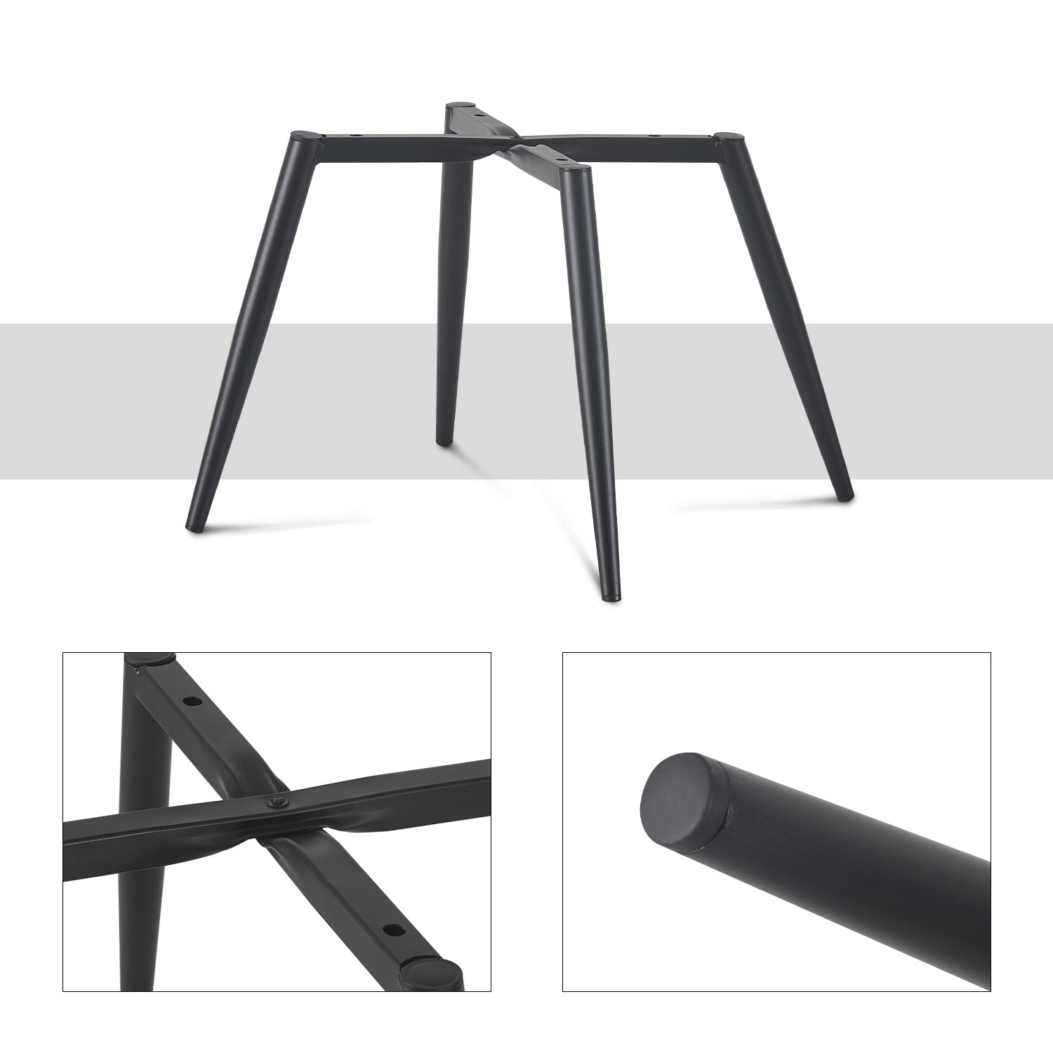 Esszimmerstühle ALESSIA 2er Set | zeitloser Polsterstuhl mit Metallbeinen | DUBI Möbel