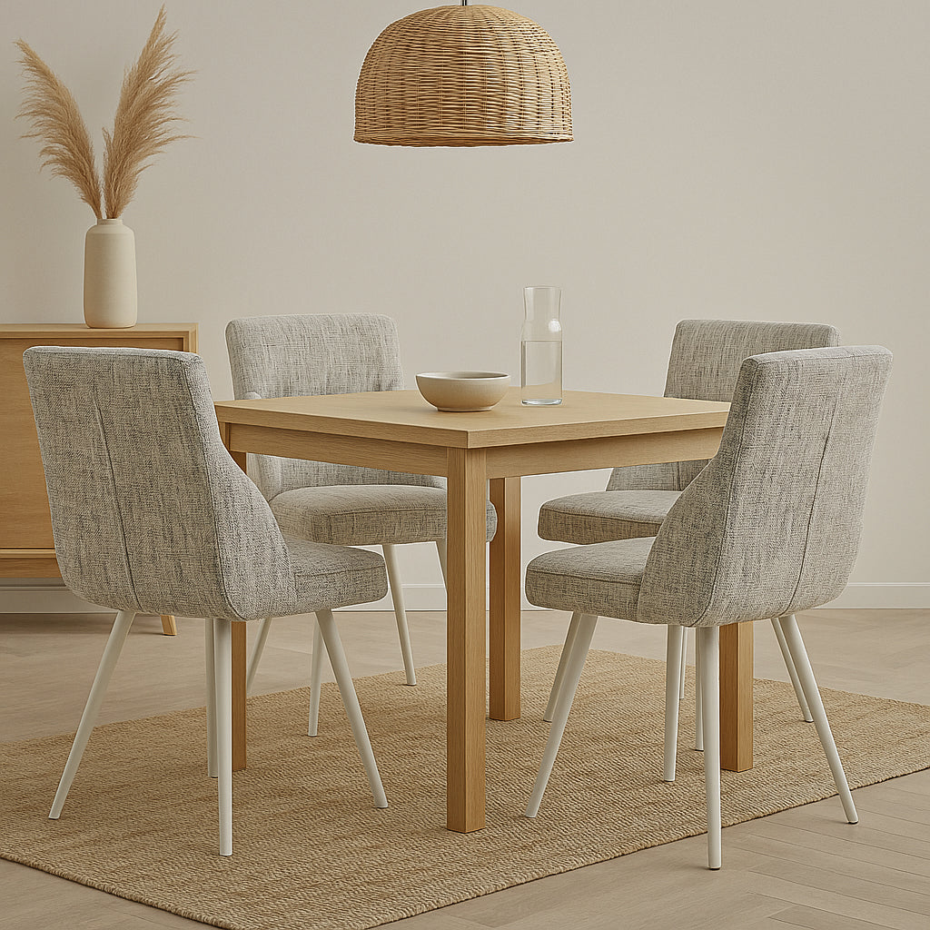 Esszimmerstühle MELINA 2er Set | zeitloser Polsterstuhl mit Metallbeinen | DUBI Möbel