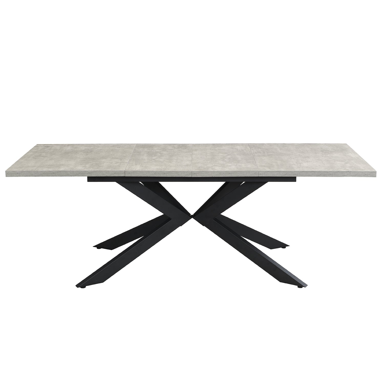 Ausziehtisch MALTE | mit 2 Einlegeplatten | 140-220x90x76 cm | Gestell Schwarz pulverbeschichtet | DUBI Möbel