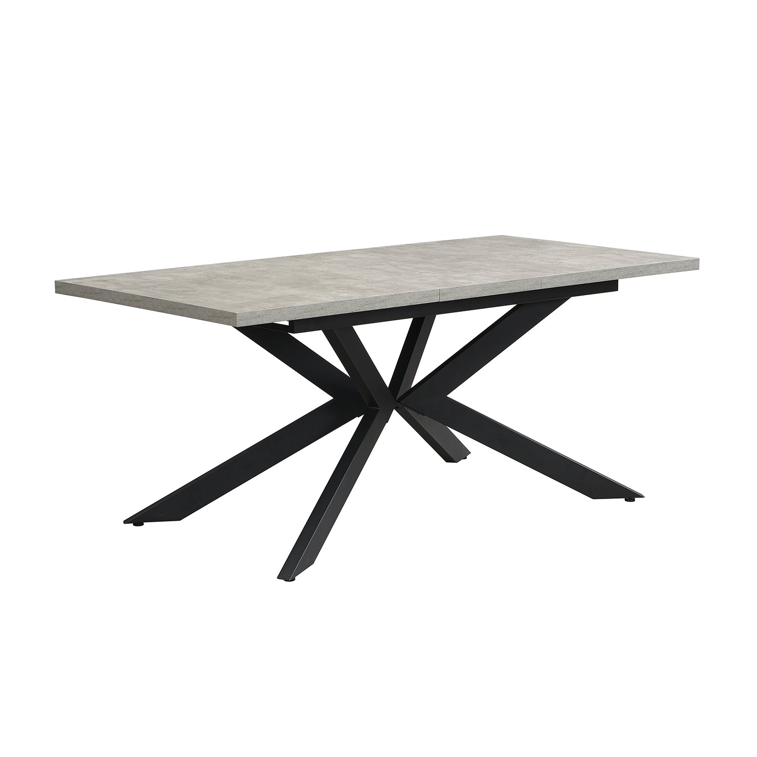Ausziehtisch MALTE | mit 2 Einlegeplatten | 140-220x90x76 cm | Gestell Schwarz pulverbeschichtet | DUBI Möbel