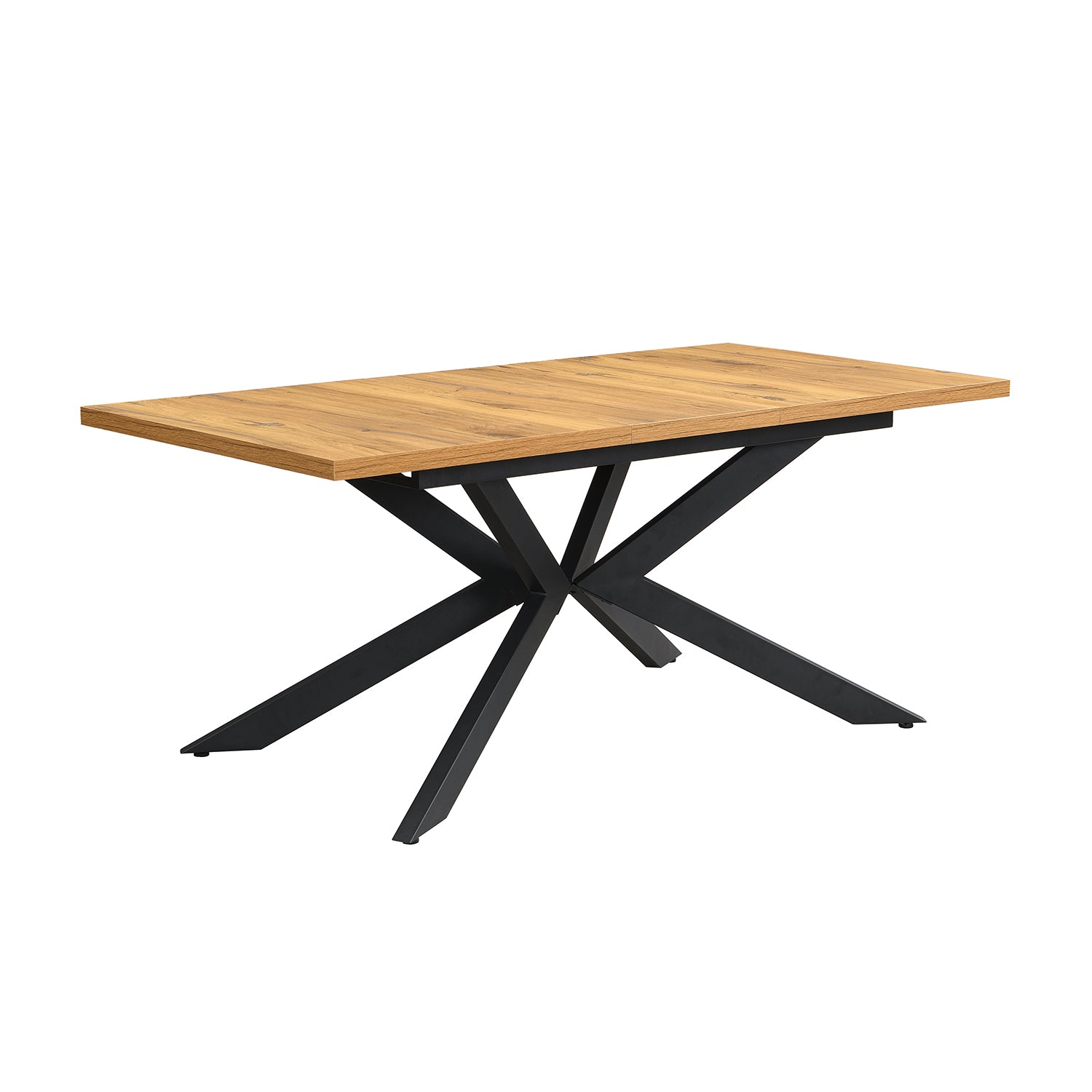Ausziehtisch MALTE | mit 2 Einlegeplatten | 140-220x90x76 cm | Gestell Schwarz pulverbeschichtet | DUBI Möbel
