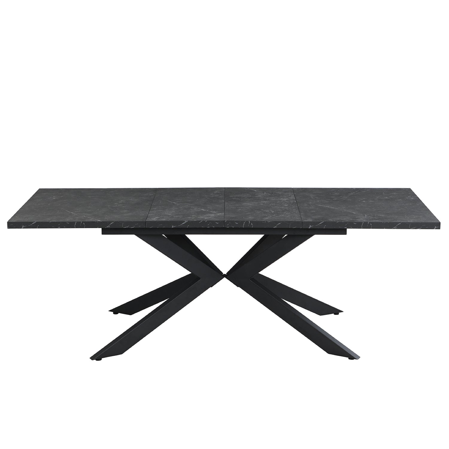 Ausziehtisch MALTE | mit 2 Einlegeplatten | 140-220x90x76 cm | Gestell Schwarz pulverbeschichtet | DUBI Möbel