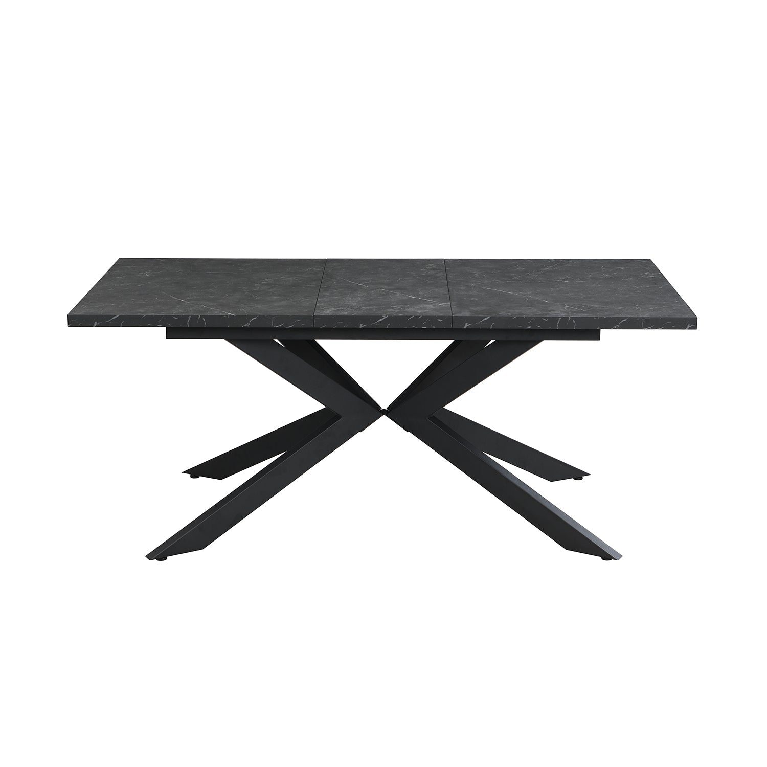 Ausziehtisch MALTE | mit 2 Einlegeplatten | 140-220x90x76 cm | Gestell Schwarz pulverbeschichtet | DUBI Möbel