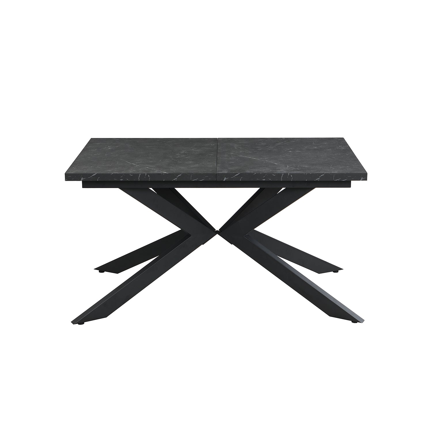 Ausziehtisch MALTE | mit 2 Einlegeplatten | 140-220x90x76 cm | Gestell Schwarz pulverbeschichtet | DUBI Möbel