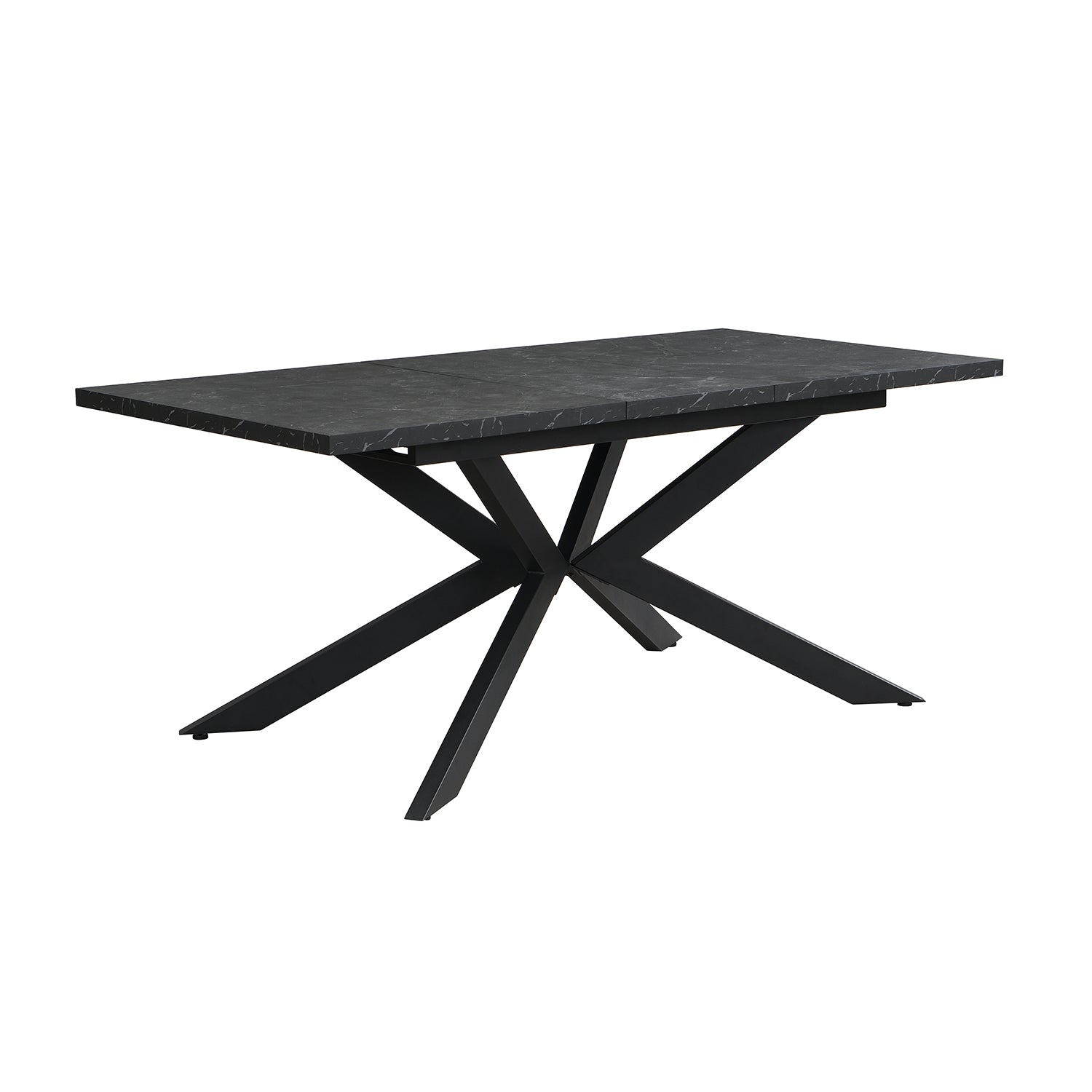 Ausziehtisch MALTE | mit 2 Einlegeplatten | 140-220x90x76 cm | Gestell Schwarz pulverbeschichtet | DUBI Möbel