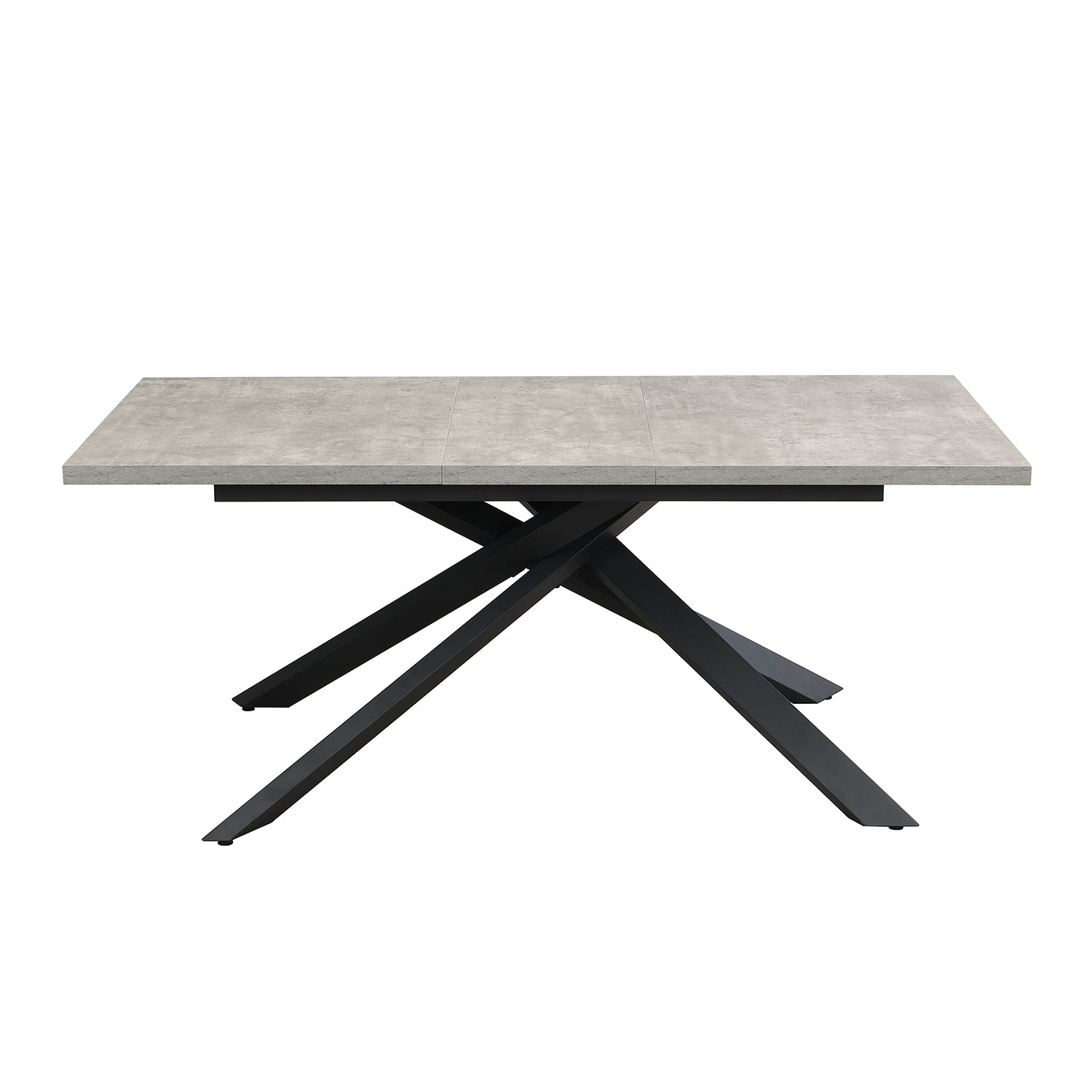 Ausziehtisch MALTE | mit 2 Einlegeplatten | 140-220x90x76 cm | Gestell Schwarz pulverbeschichtet | DUBI Möbel