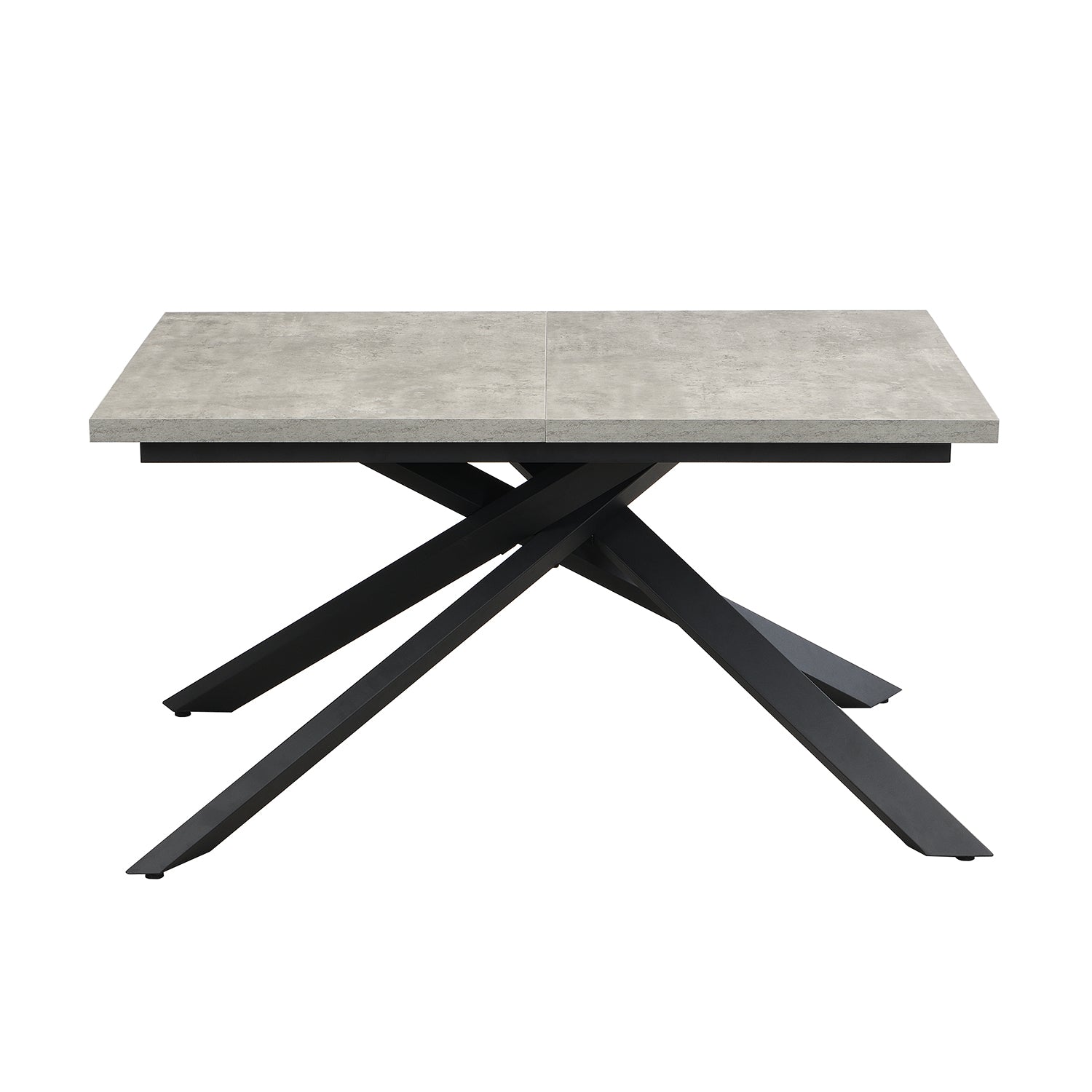 Ausziehtisch MALTE | mit 2 Einlegeplatten | 140-220x90x76 cm | Gestell Schwarz pulverbeschichtet | DUBI Möbel