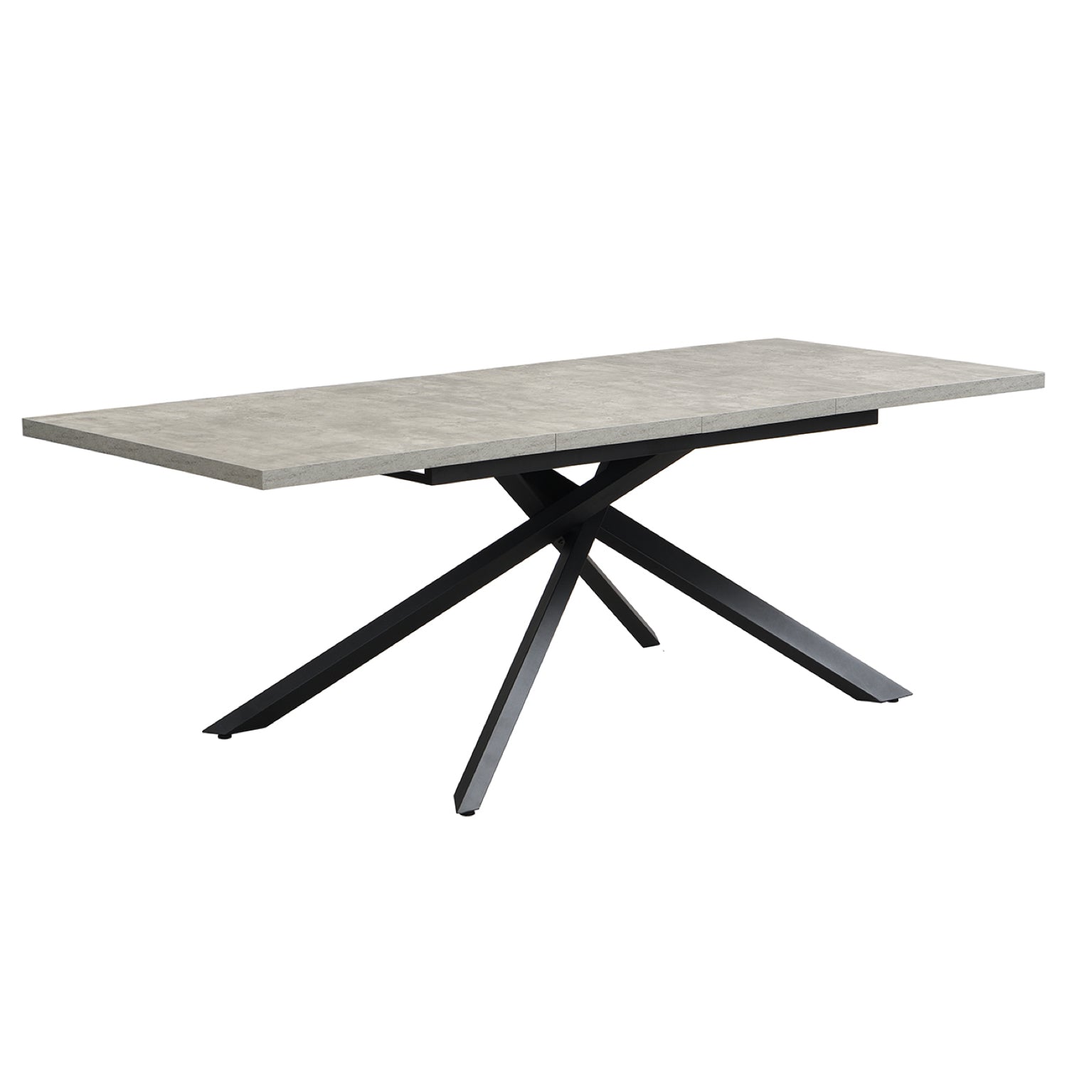 Ausziehtisch MALTE | mit 2 Einlegeplatten | 140-220x90x76 cm | Gestell Schwarz pulverbeschichtet | DUBI Möbel