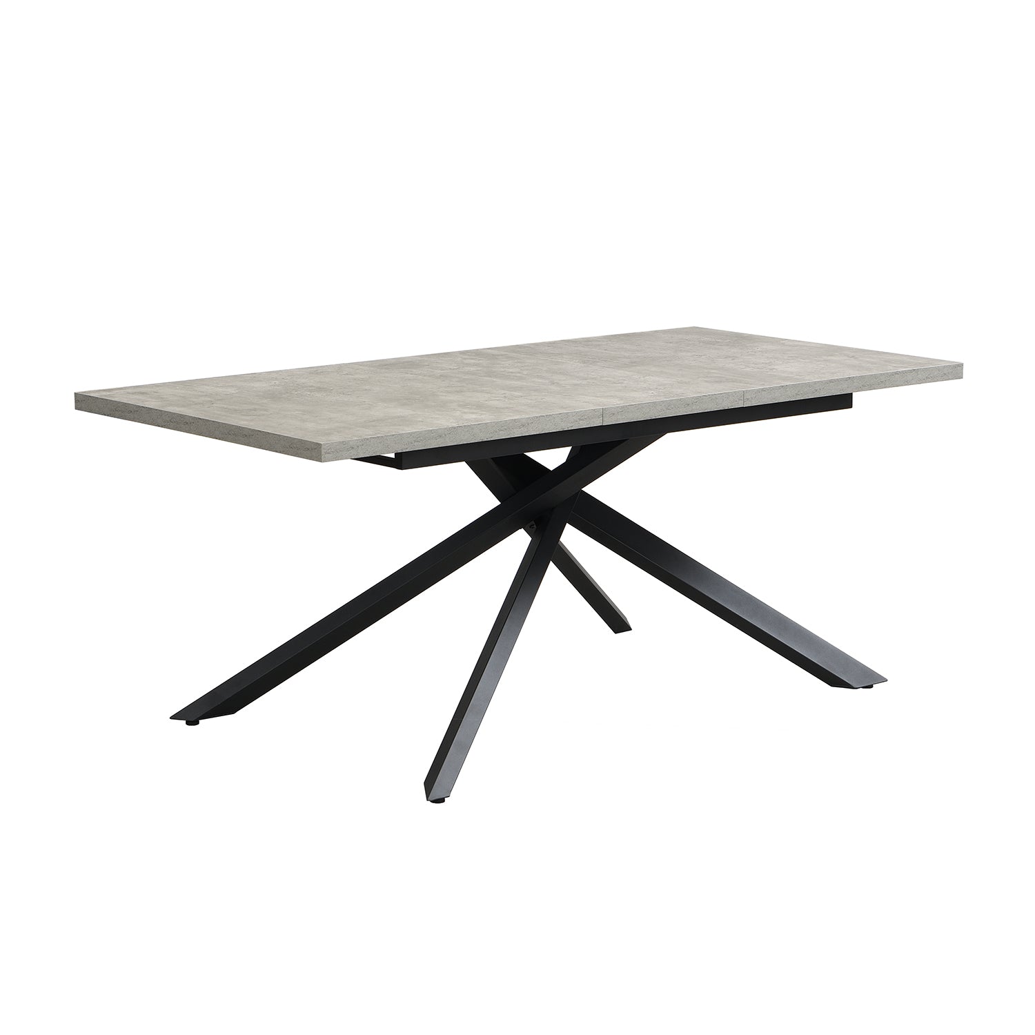 Ausziehtisch MALTE | mit 2 Einlegeplatten | 140-220x90x76 cm | Gestell Schwarz pulverbeschichtet | DUBI Möbel