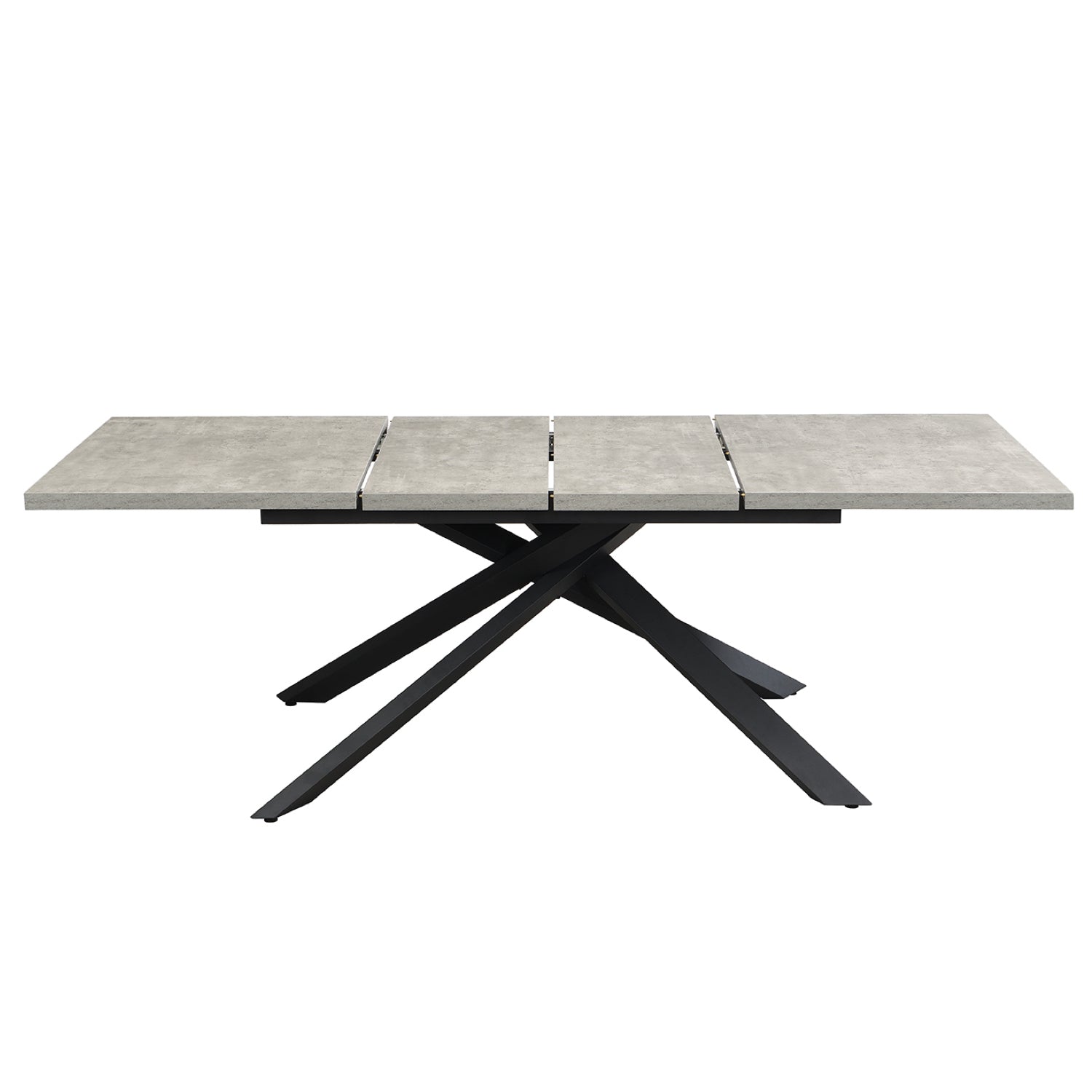 Ausziehtisch MALTE | mit 2 Einlegeplatten | 140-220x90x76 cm | Gestell Schwarz pulverbeschichtet | DUBI Möbel