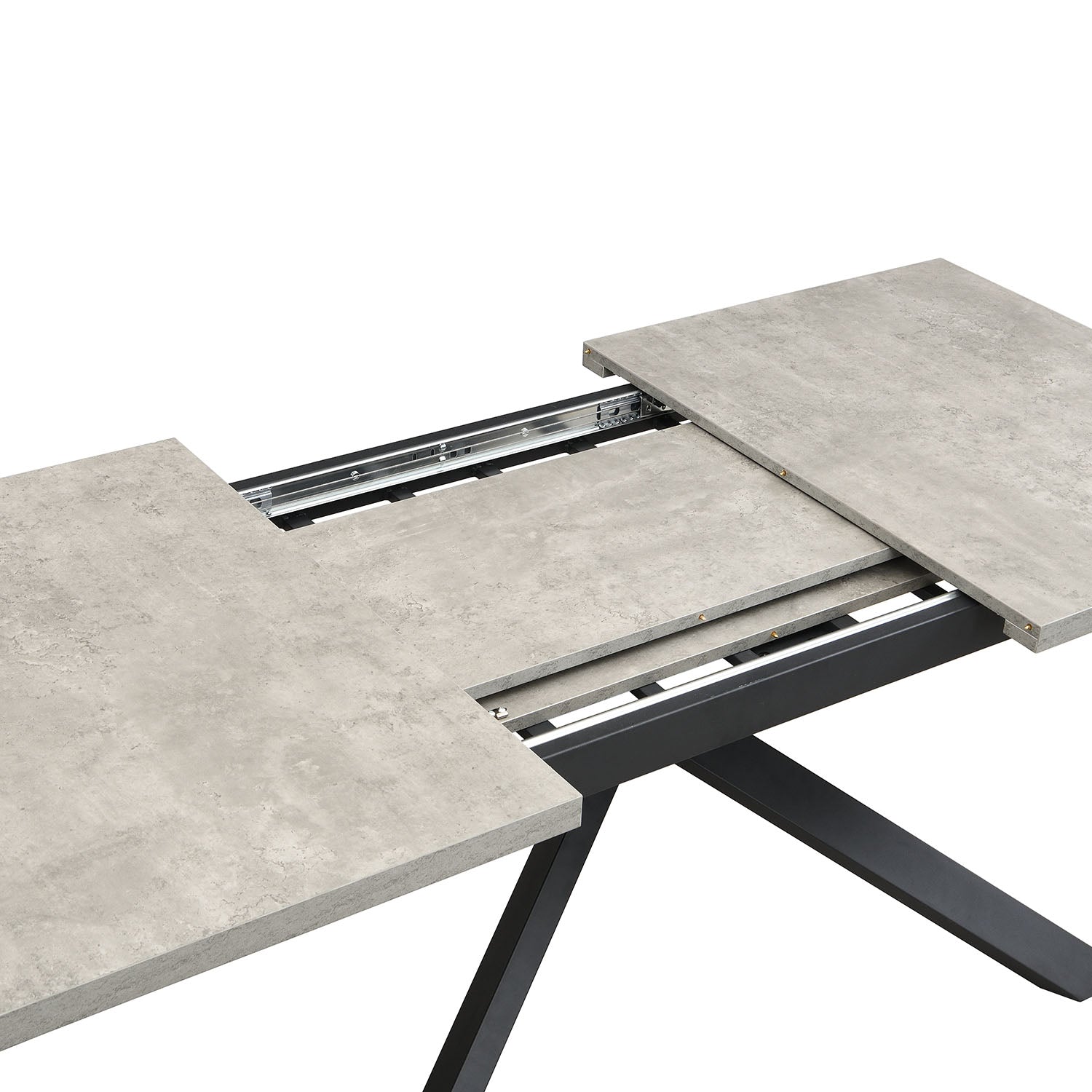 Ausziehtisch MALTE | mit 2 Einlegeplatten | 140-220x90x76 cm | Gestell Schwarz pulverbeschichtet | DUBI Möbel