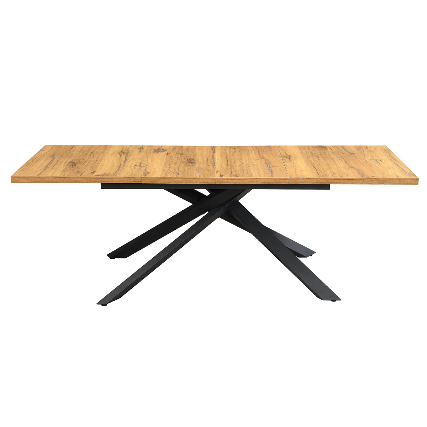 Ausziehtisch MALTE | mit 2 Einlegeplatten | 140-220x90x76 cm | Gestell Schwarz pulverbeschichtet | DUBI Möbel