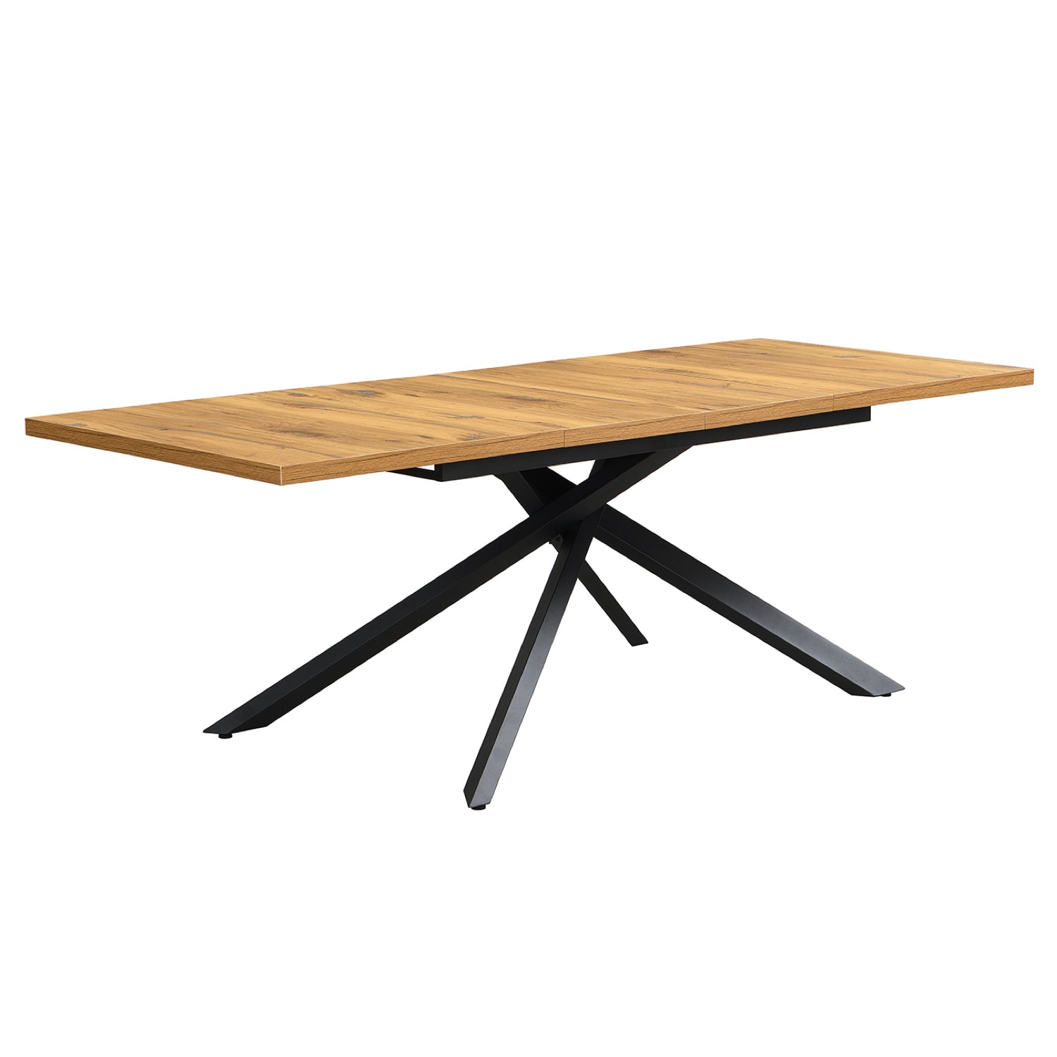 Ausziehtisch MALTE | mit 2 Einlegeplatten | 140-220x90x76 cm | Gestell Schwarz pulverbeschichtet | DUBI Möbel