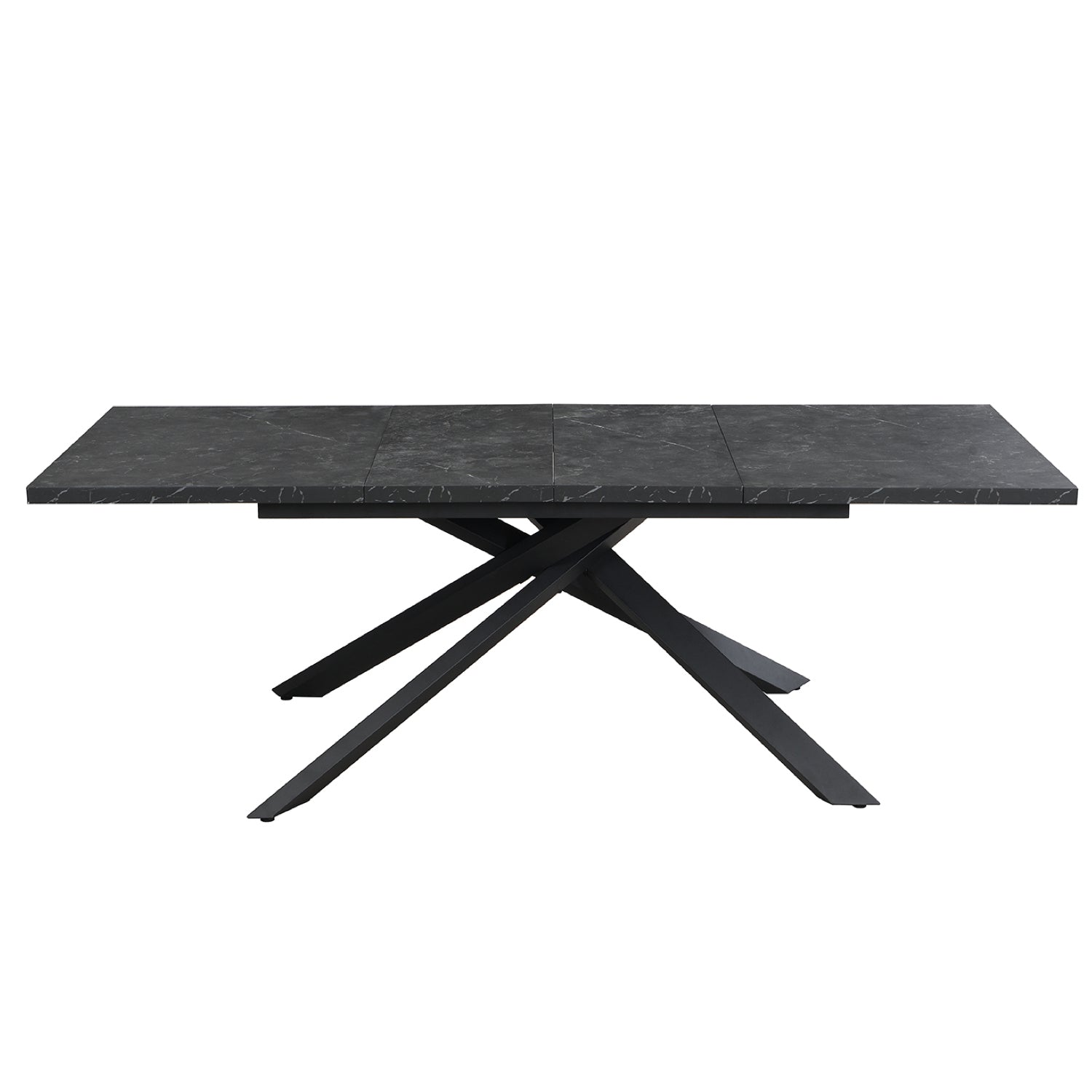 Ausziehtisch MALTE | mit 2 Einlegeplatten | 140-220x90x76 cm | Gestell Schwarz pulverbeschichtet | DUBI Möbel