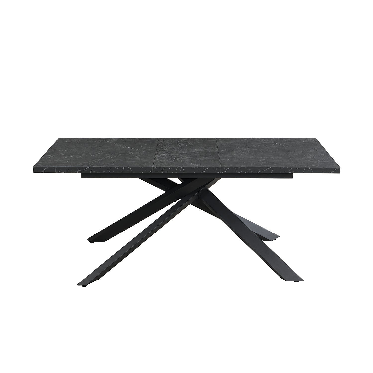Ausziehtisch MALTE | mit 2 Einlegeplatten | 140-220x90x76 cm | Gestell Schwarz pulverbeschichtet | DUBI Möbel