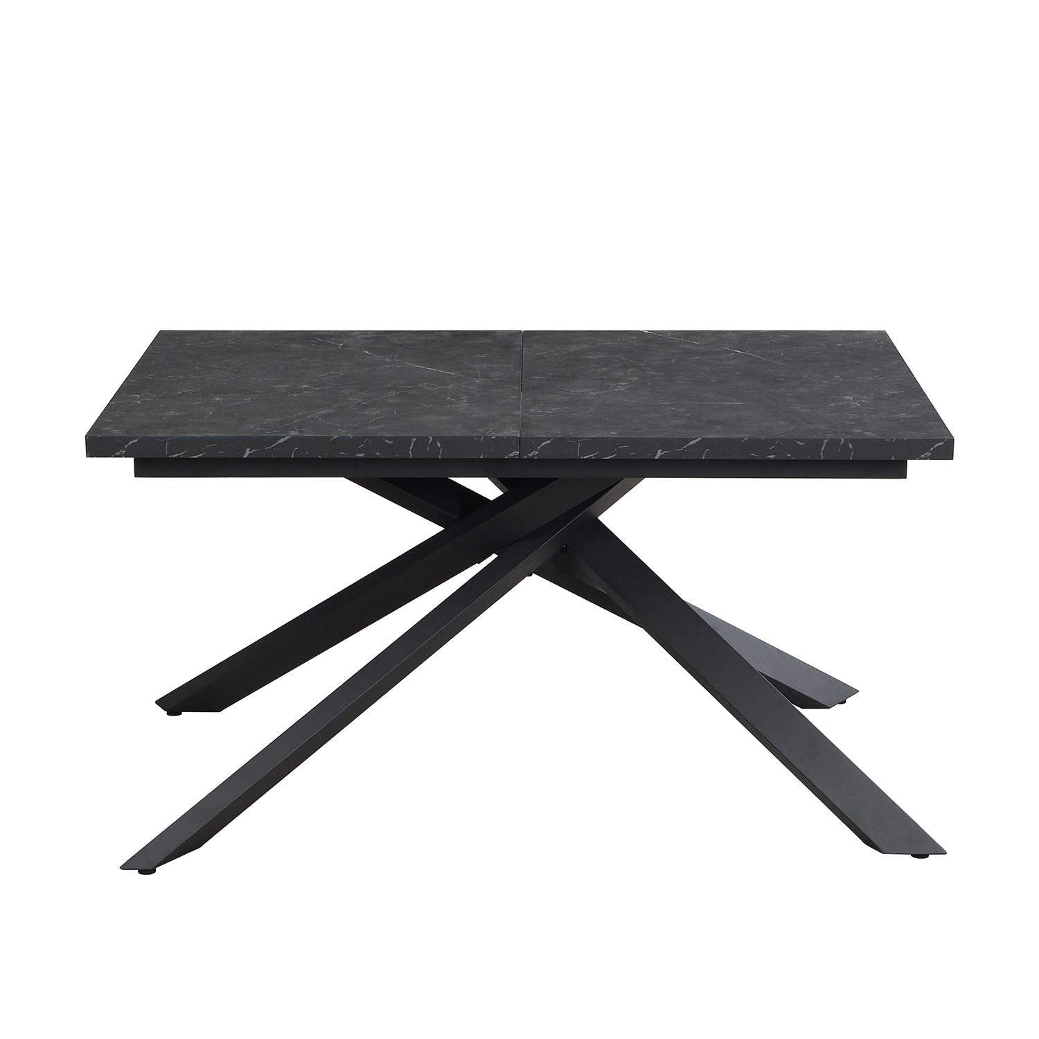 Ausziehtisch MALTE | mit 2 Einlegeplatten | 140-220x90x76 cm | Gestell Schwarz pulverbeschichtet | DUBI Möbel
