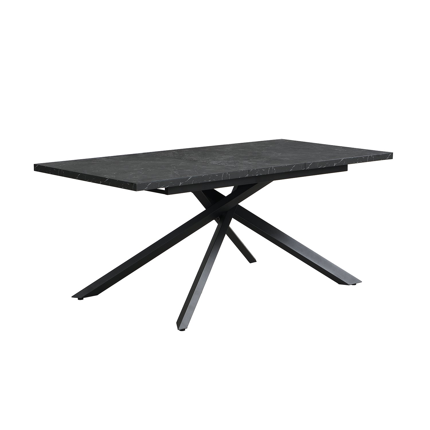Ausziehtisch MALTE | mit 2 Einlegeplatten | 140-220x90x76 cm | Gestell Schwarz pulverbeschichtet | DUBI Möbel