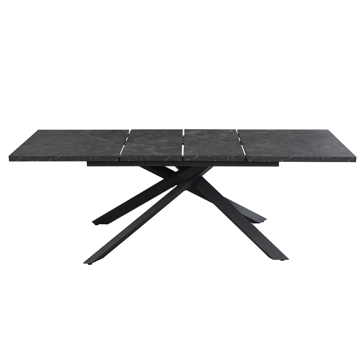 Ausziehtisch MALTE | mit 2 Einlegeplatten | 140-220x90x76 cm | Gestell Schwarz pulverbeschichtet | DUBI Möbel